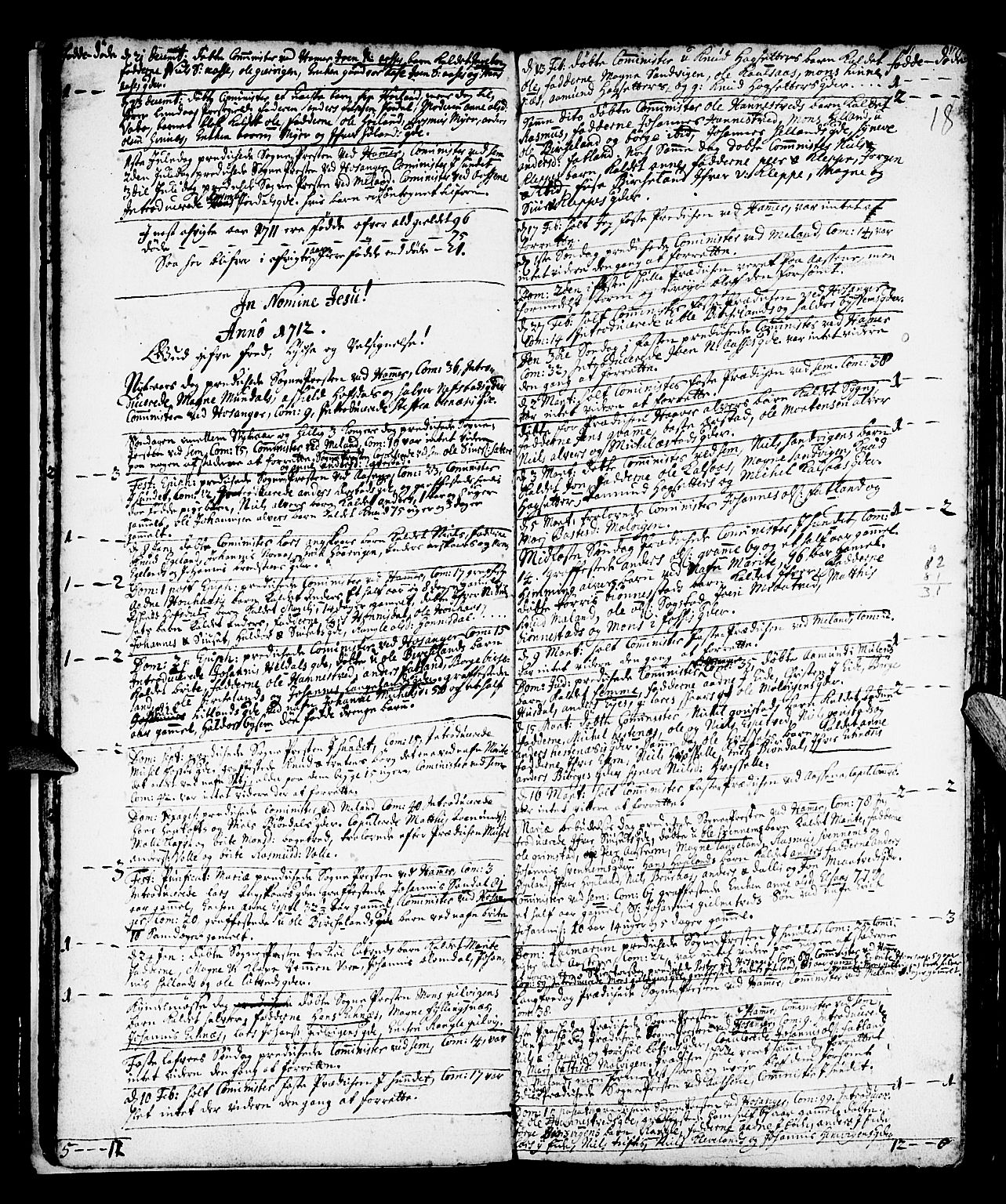Hamre sokneprestembete, AV/SAB-A-75501/H/Ha/Haa/Haaa/L0003: Parish register (official) no. A 3, 1708-1726, p. 18