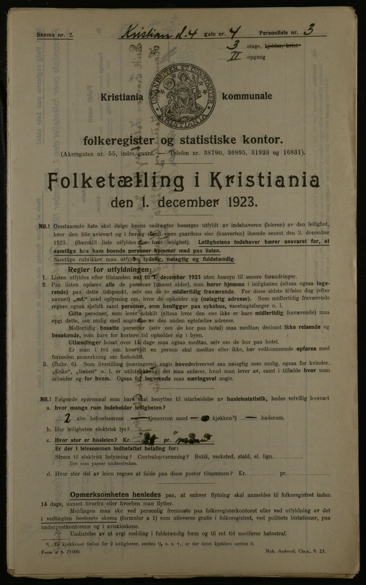 OBA, Municipal Census 1923 for Kristiania, 1923, p. 60750