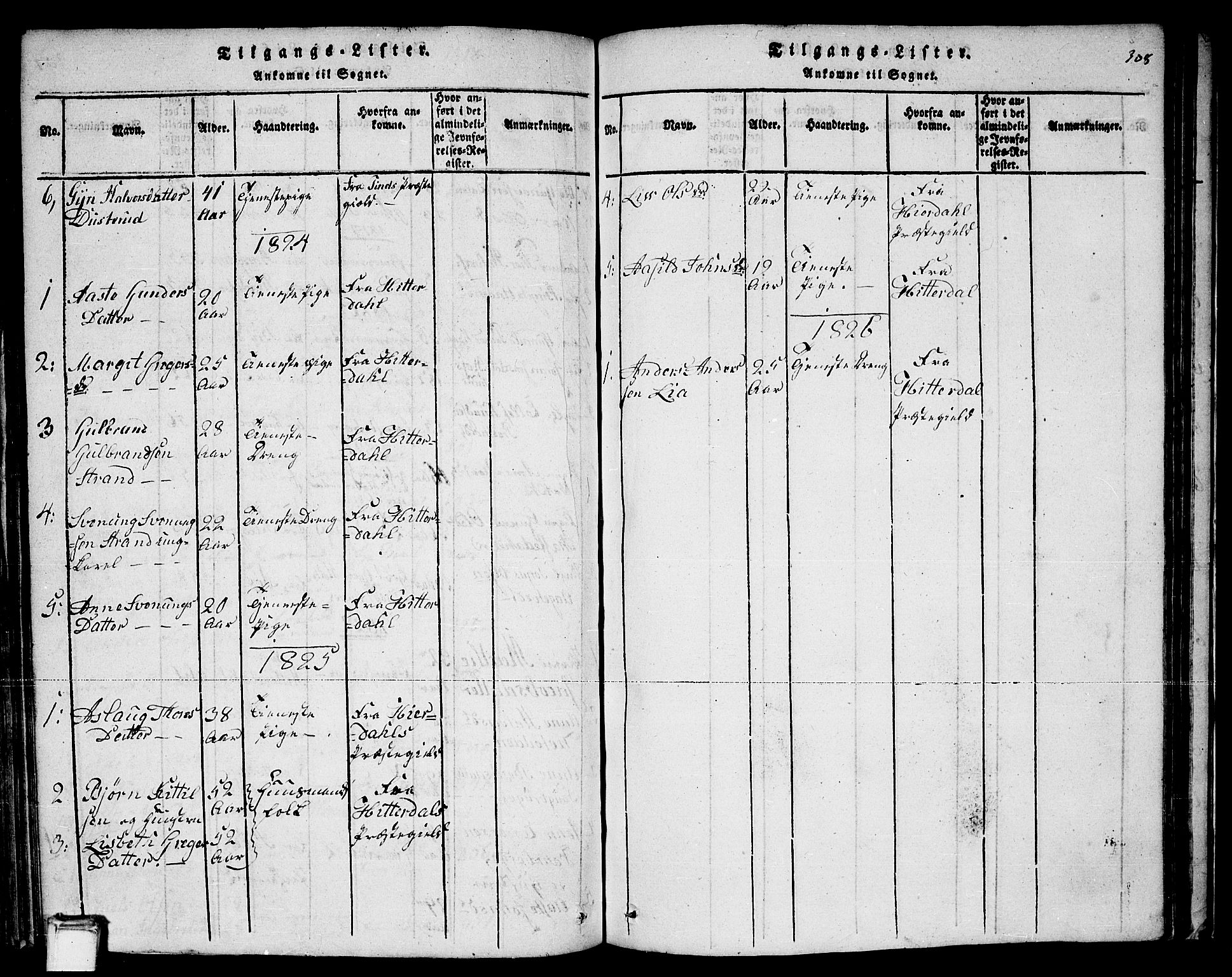 Sauherad kirkebøker, SAKO/A-298/F/Fa/L0005: Parish register (official) no. I 5, 1815-1829, p. 308