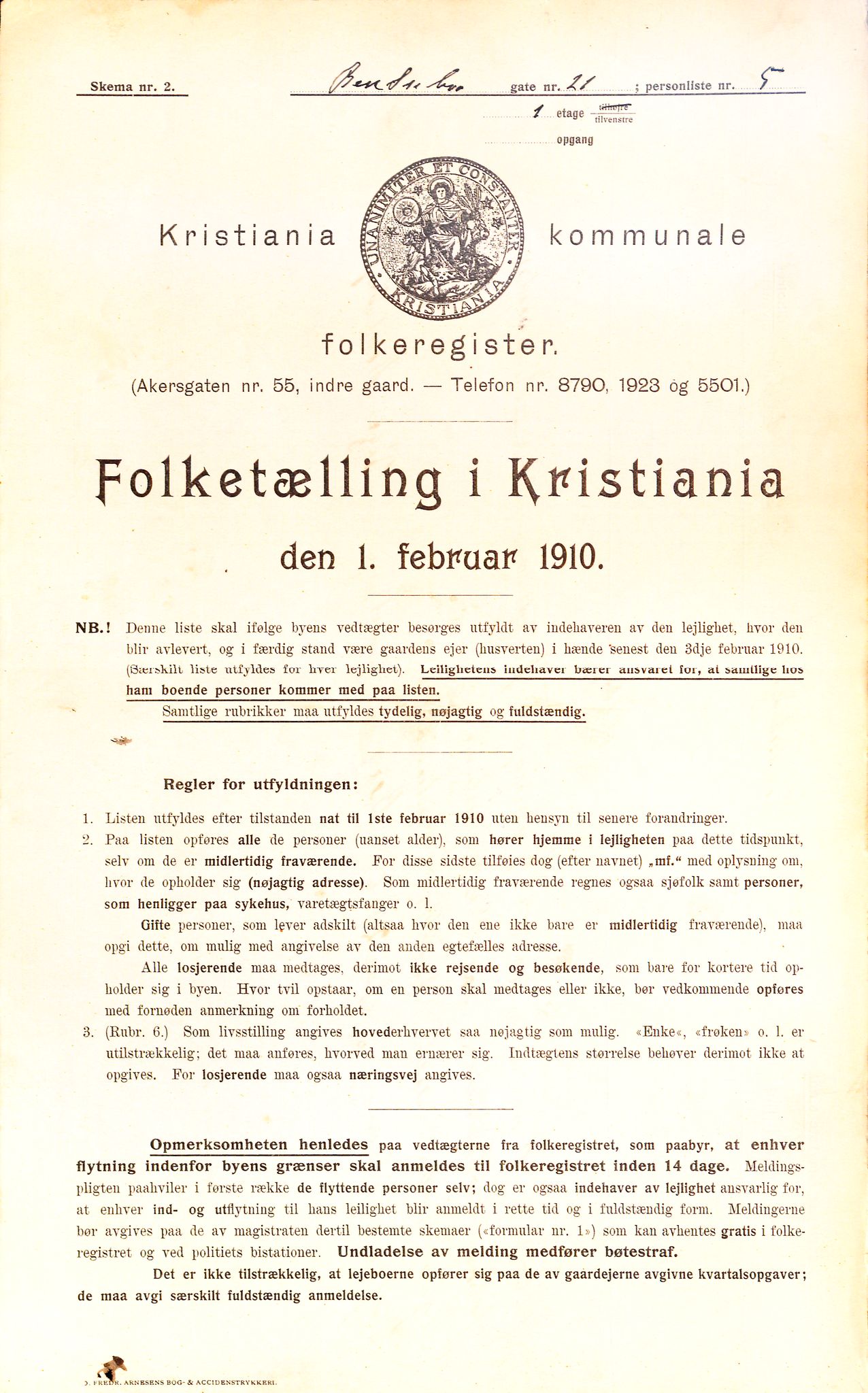 OBA, Municipal Census 1910 for Kristiania, 1910, p. 3346