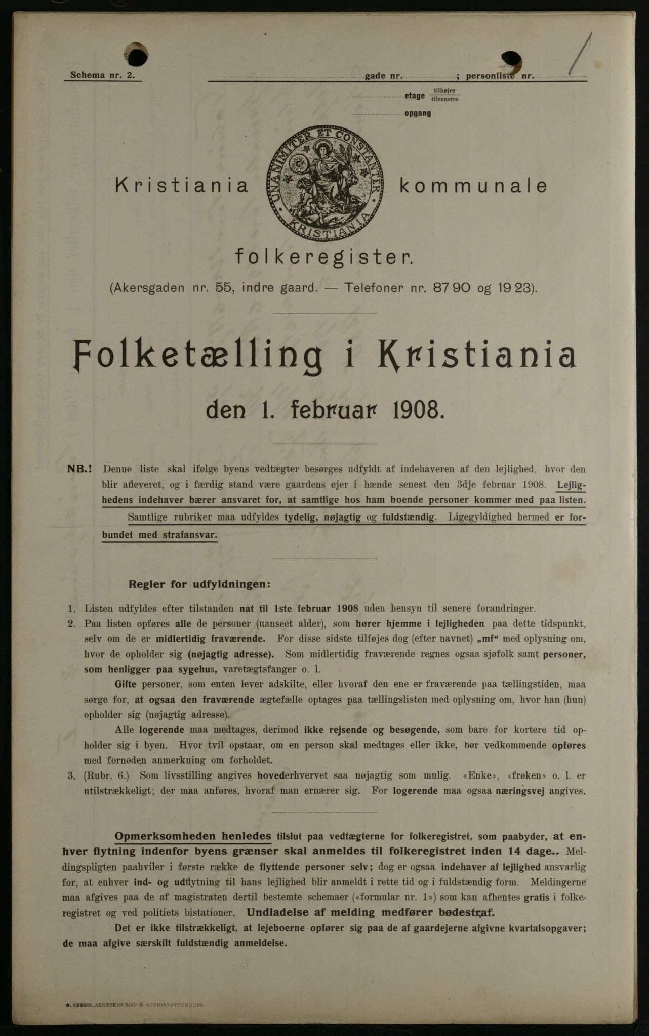 OBA, Municipal Census 1908 for Kristiania, 1908, p. 8700