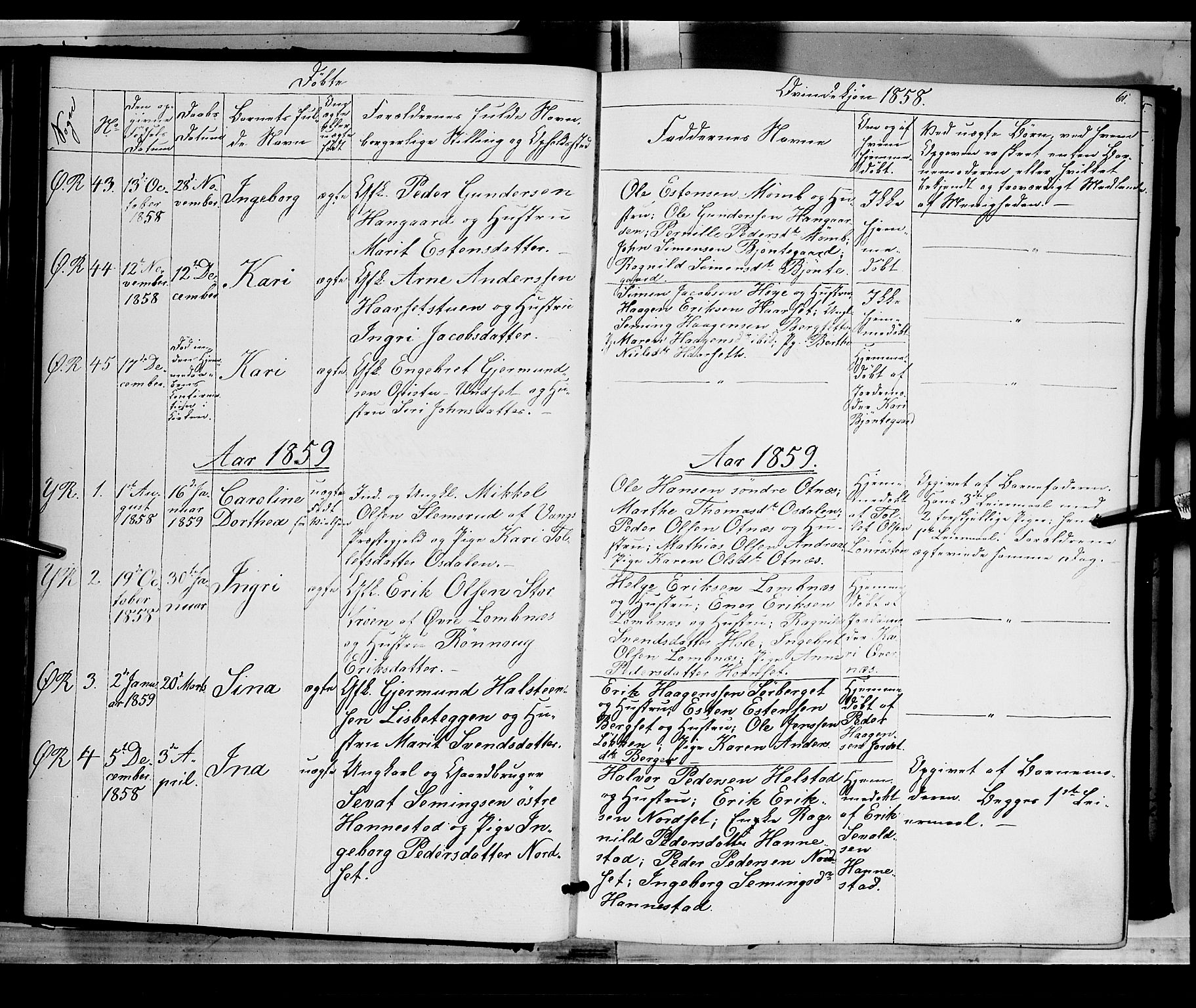 Rendalen prestekontor, AV/SAH-PREST-054/H/Ha/Haa/L0005: Parish register (official) no. 5, 1853-1866, p. 61