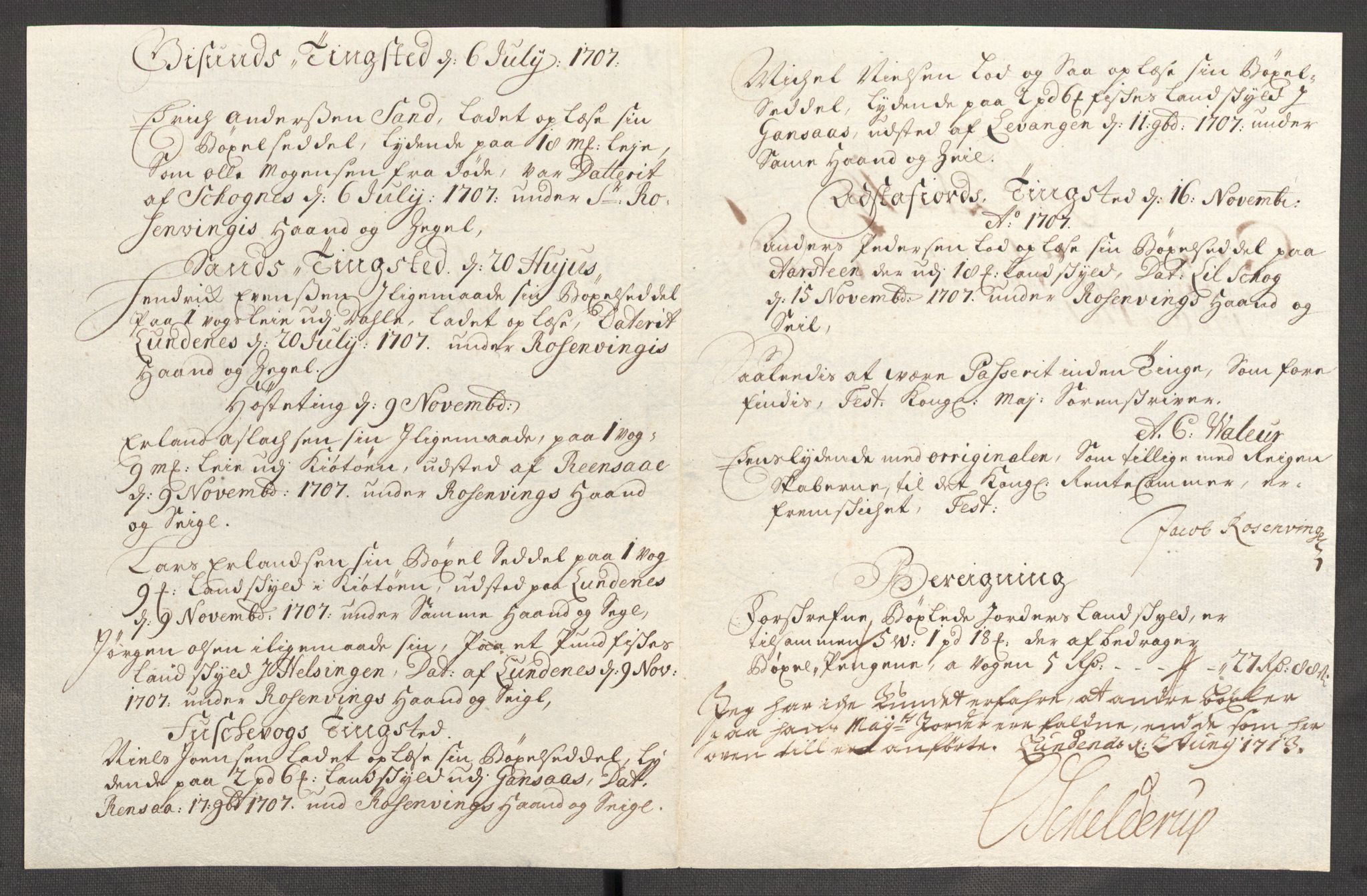 Rentekammeret inntil 1814, Reviderte regnskaper, Fogderegnskap, AV/RA-EA-4092/R68/L4756: Fogderegnskap Senja og Troms, 1705-1707, p. 488