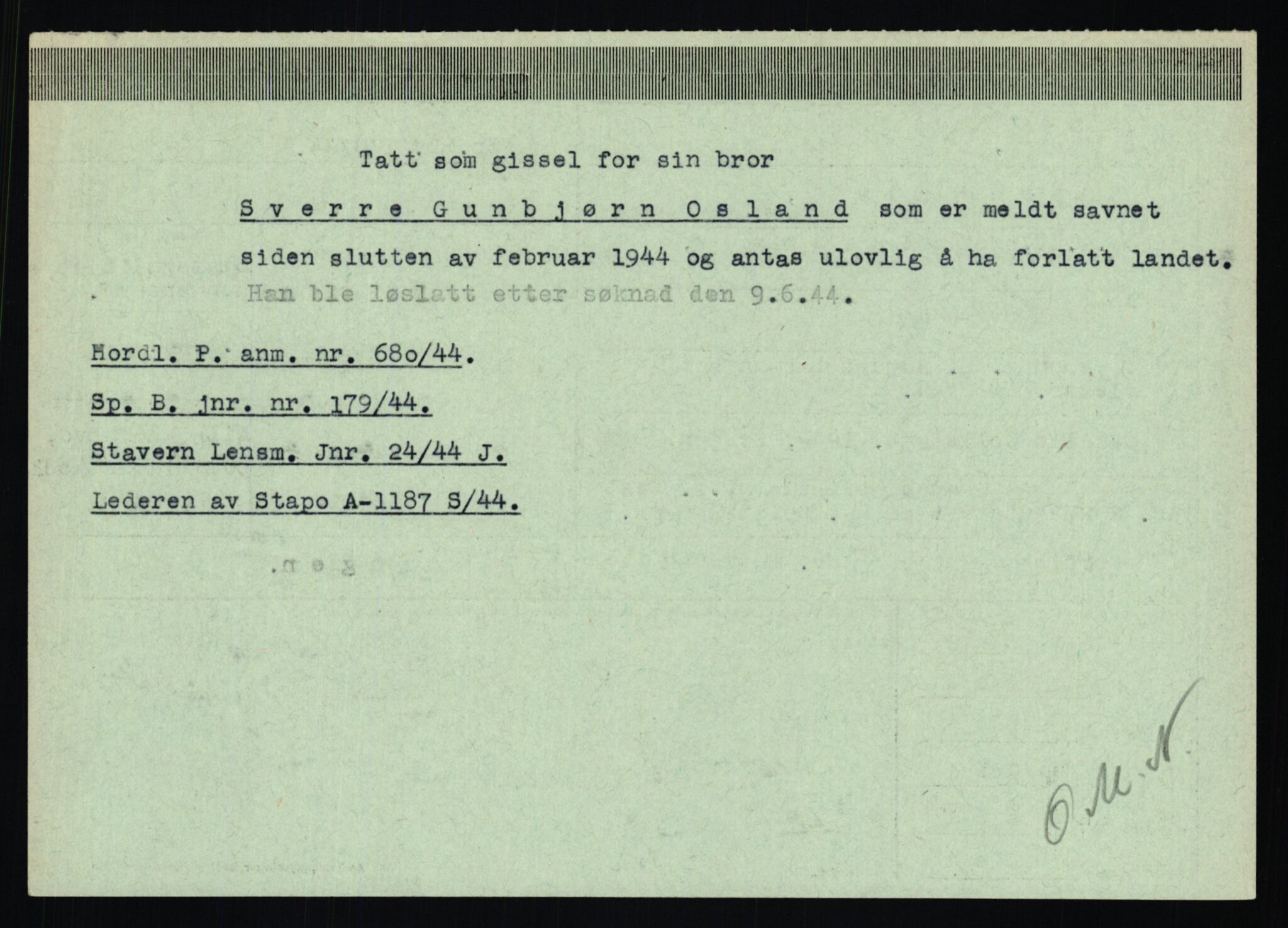 Statspolitiet - Hovedkontoret / Osloavdelingen, AV/RA-S-1329/C/Ca/L0012: Oanæs - Quistgaard	, 1943-1945, p. 2343