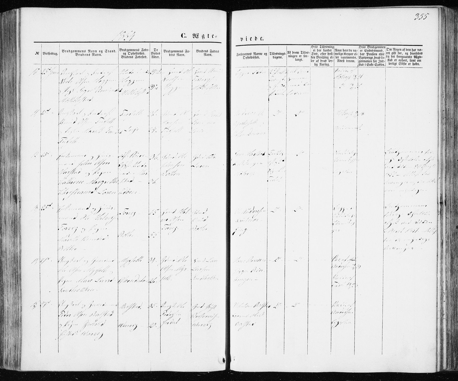 Ministerialprotokoller, klokkerbøker og fødselsregistre - Møre og Romsdal, AV/SAT-A-1454/586/L0984: Parish register (official) no. 586A10, 1844-1856, p. 355