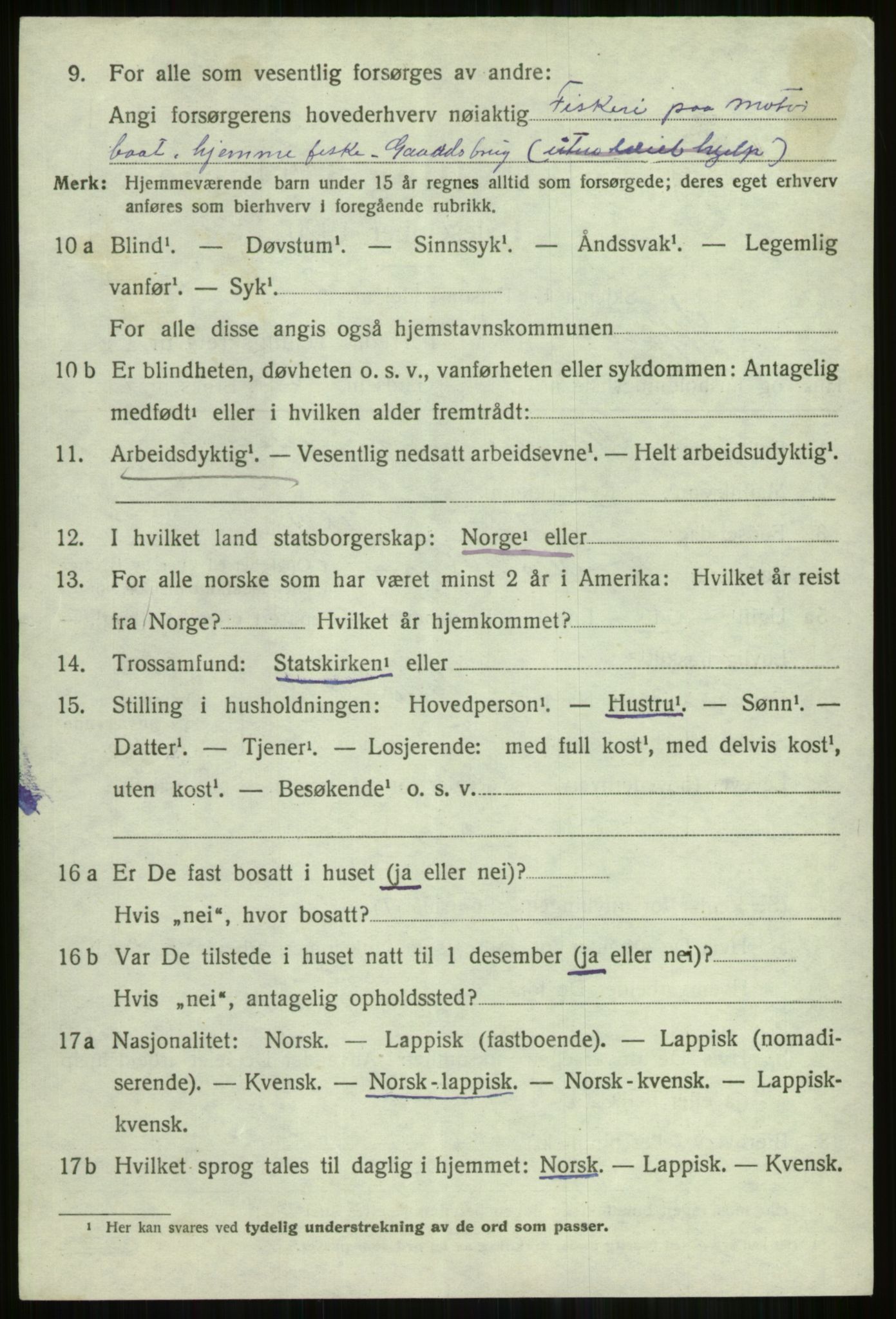 SATØ, 1920 census for Skjervøy, 1920, p. 2920