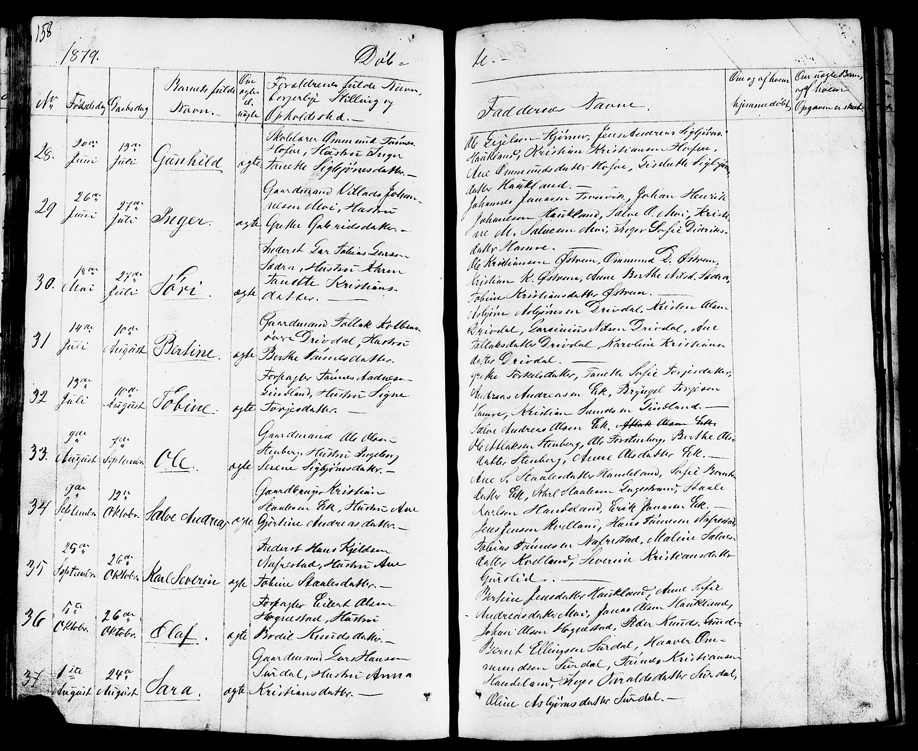 Lund sokneprestkontor, AV/SAST-A-101809/S07/L0003: Parish register (copy) no. B 3, 1848-1885, p. 158