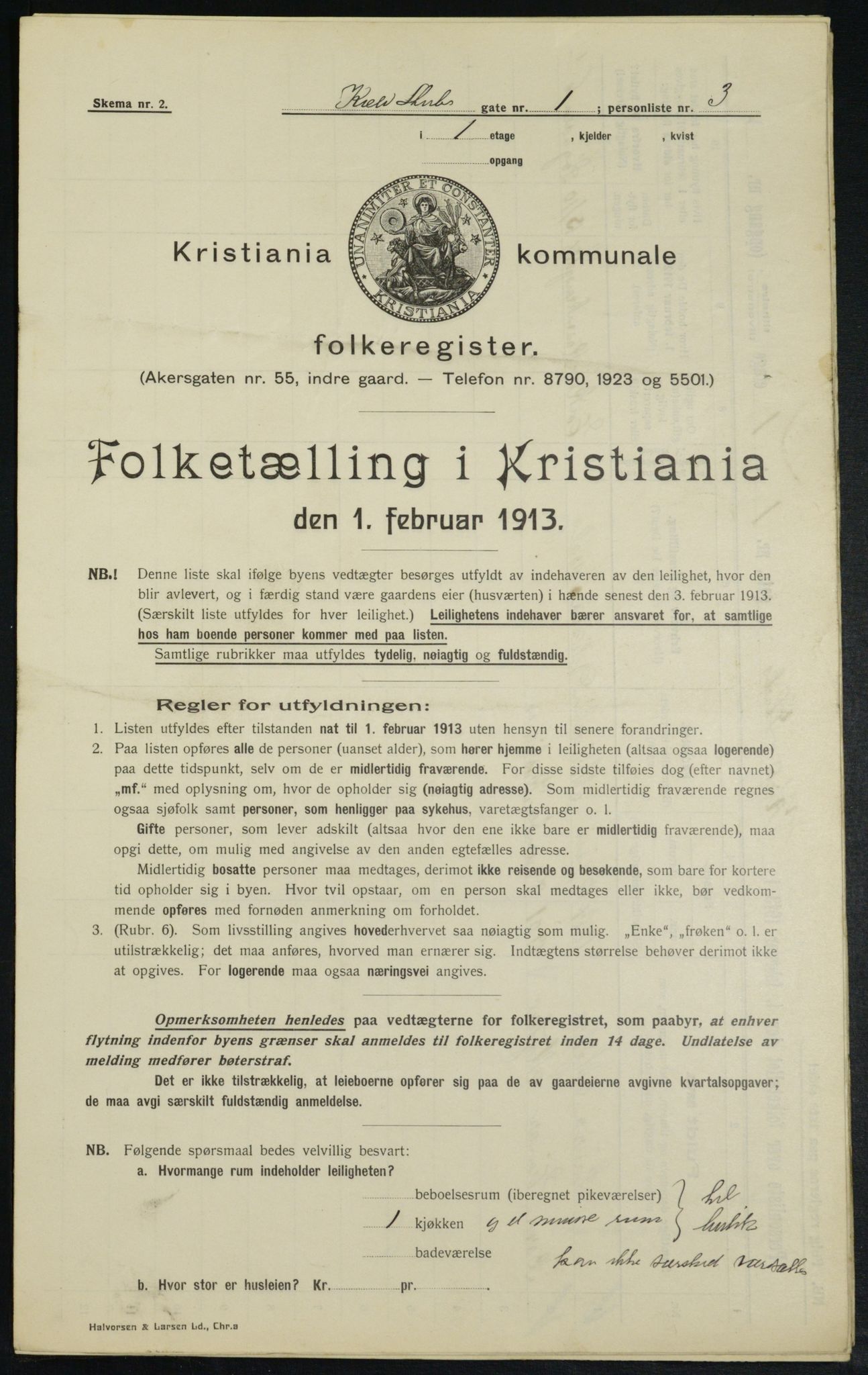 OBA, Municipal Census 1913 for Kristiania, 1913, p. 51210