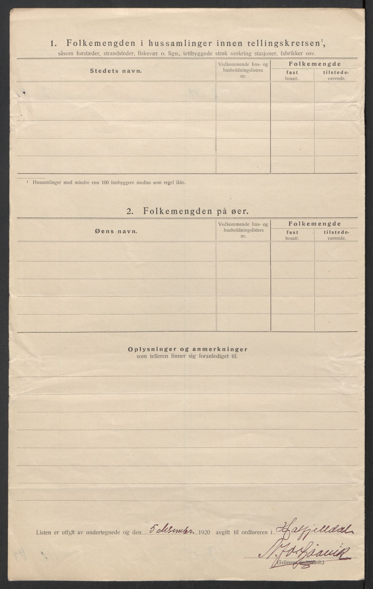 SAT, 1920 census for Hattfjelldal, 1920, p. 11