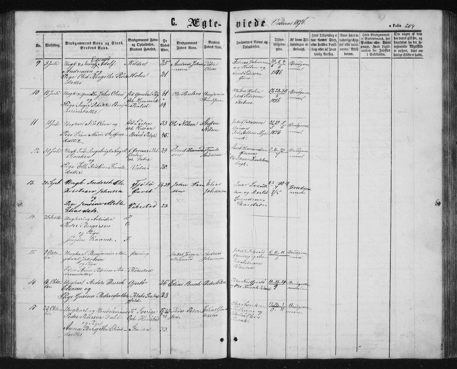 Ministerialprotokoller, klokkerbøker og fødselsregistre - Nordland, AV/SAT-A-1459/810/L0158: Parish register (copy) no. 810C02 /1, 1863-1883, p. 204