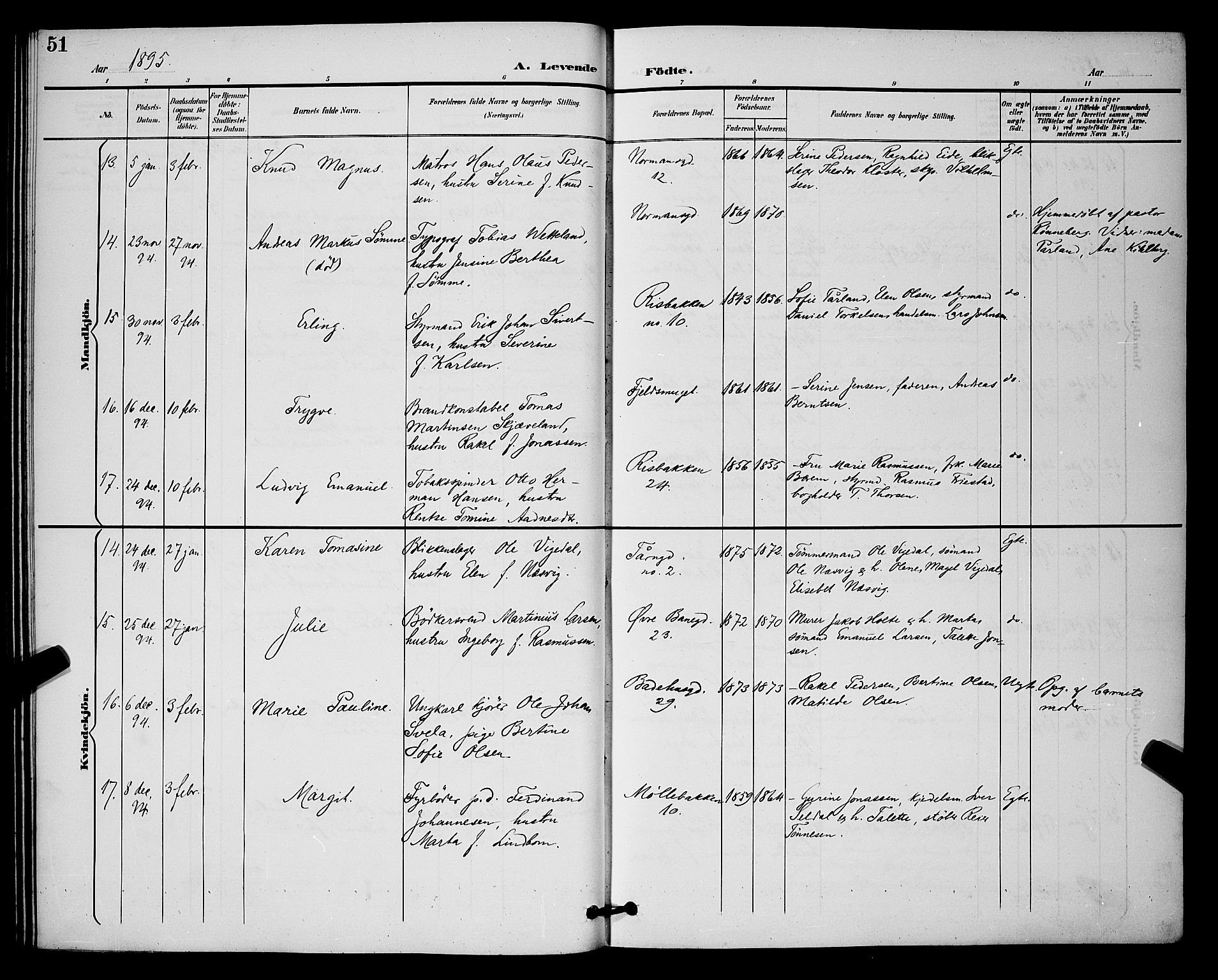 St. Johannes sokneprestkontor, AV/SAST-A-101814/001/30/30BB/L0003: Parish register (copy) no. B 3, 1893-1900, p. 51