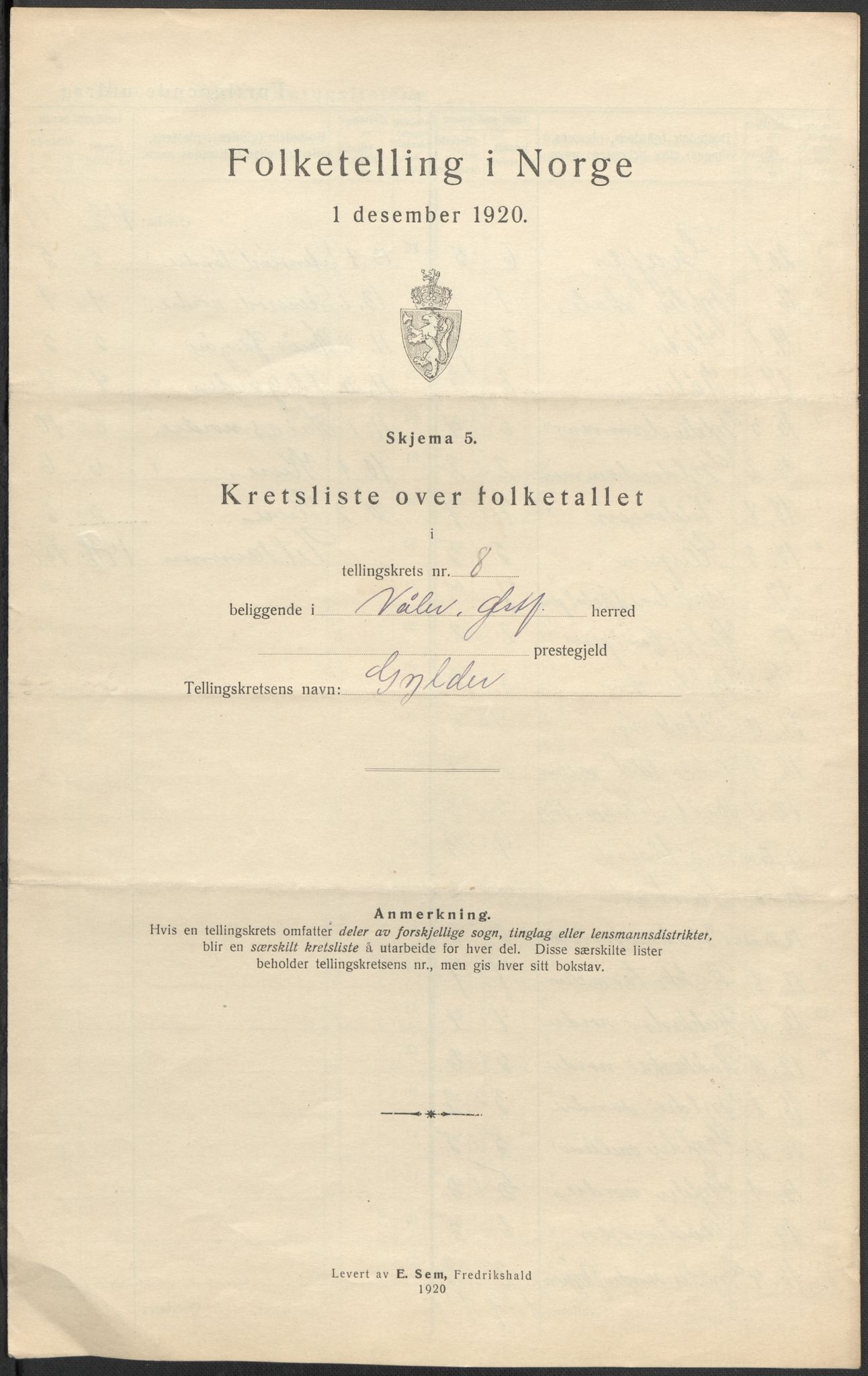 SAO, 1920 census for Våler, 1920, p. 35