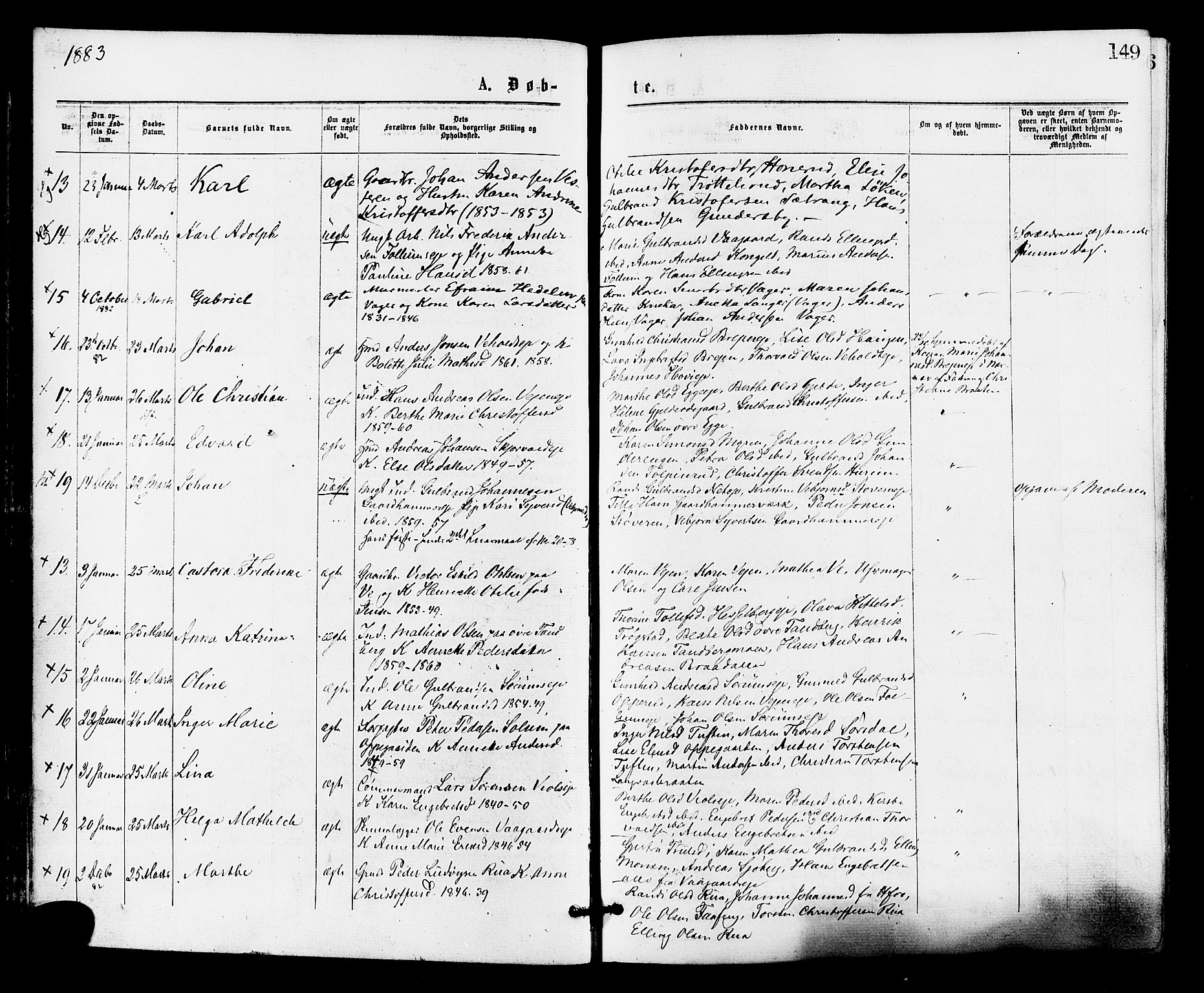 Norderhov kirkebøker, AV/SAKO-A-237/F/Fa/L0015: Parish register (official) no. 15, 1875-1884, p. 149