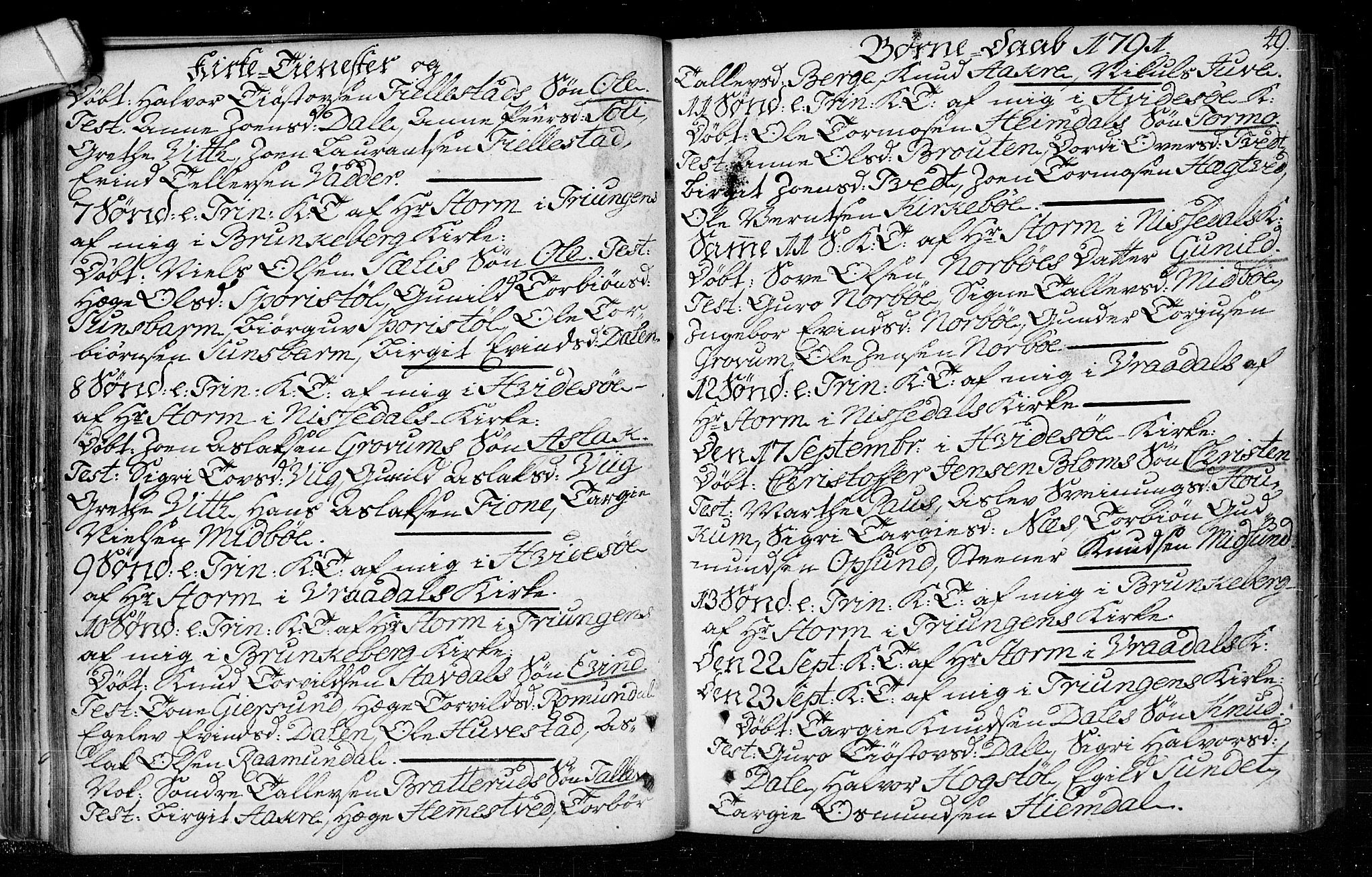 Kviteseid kirkebøker, SAKO/A-276/F/Fa/L0003: Parish register (official) no. I 3, 1787-1799, p. 49