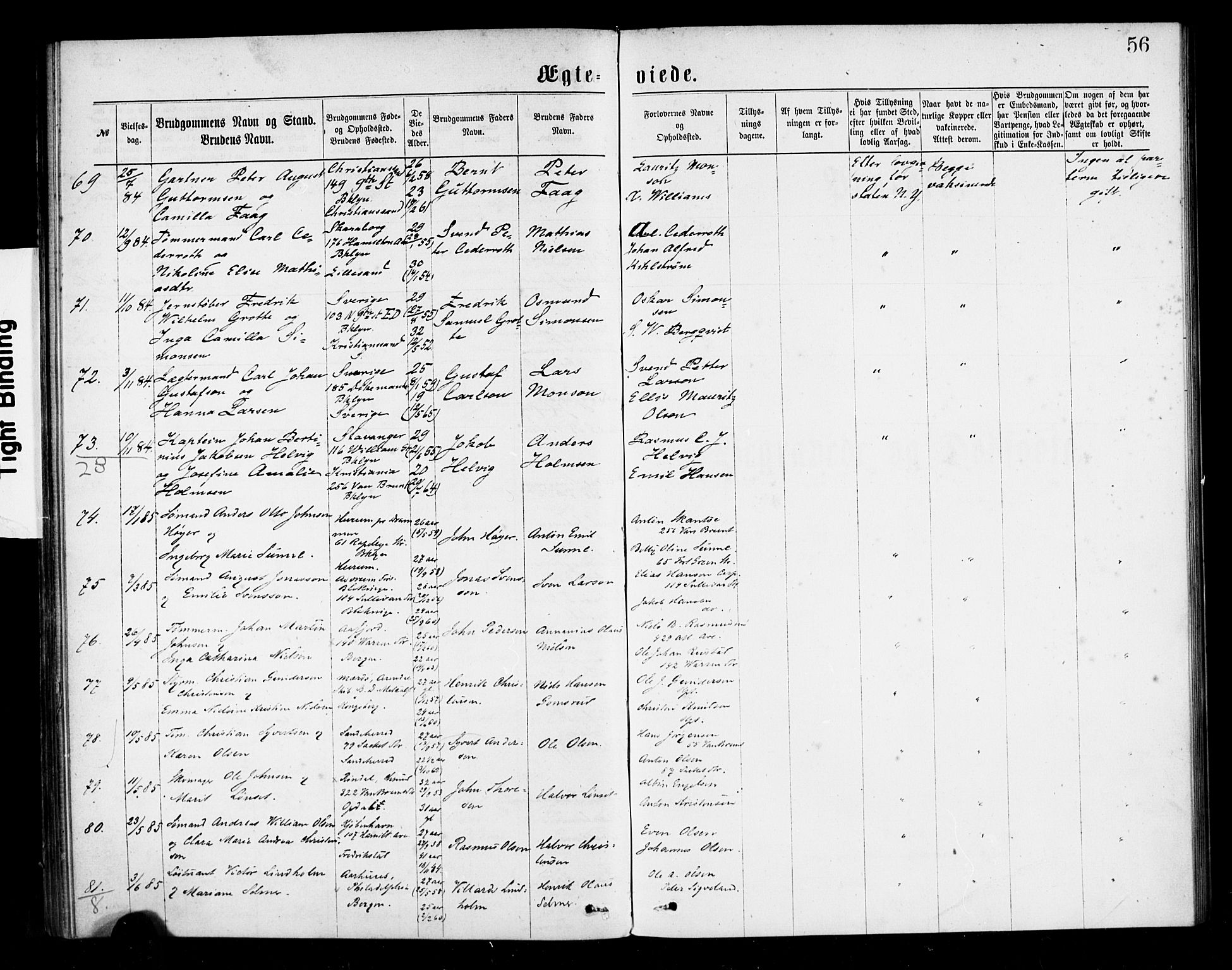 Den norske sjømannsmisjon i utlandet/New York, SAB/SAB/PA-0110/H/Ha/L0001: Parish register (official) no. A 1, 1878-1885, p. 56