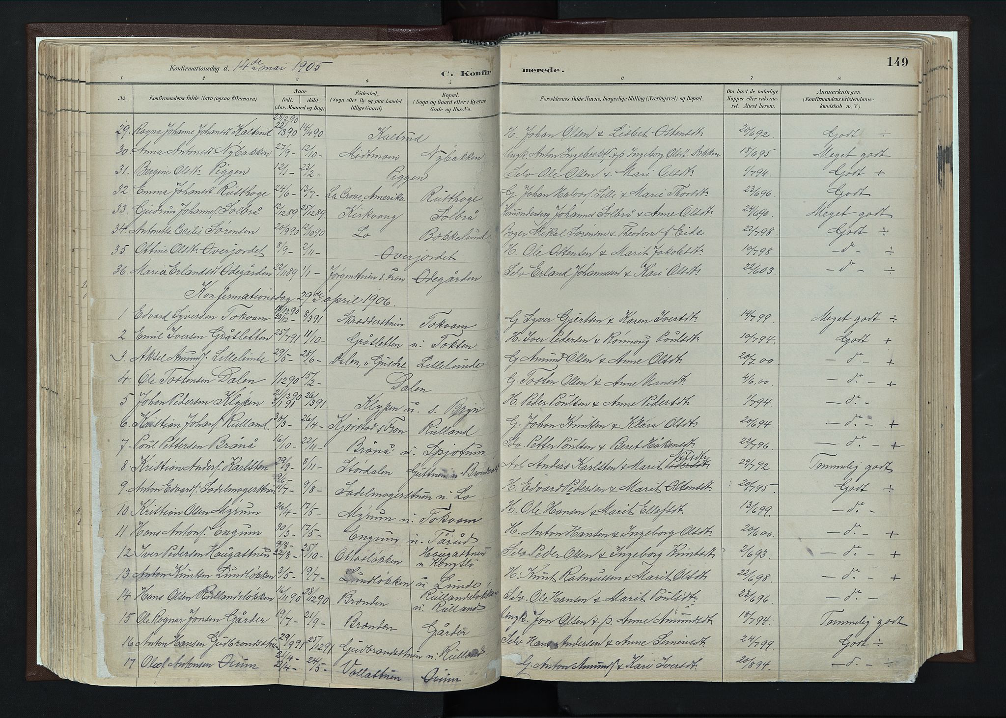 Nord-Fron prestekontor, SAH/PREST-080/H/Ha/Haa/L0004: Parish register (official) no. 4, 1884-1914, p. 149