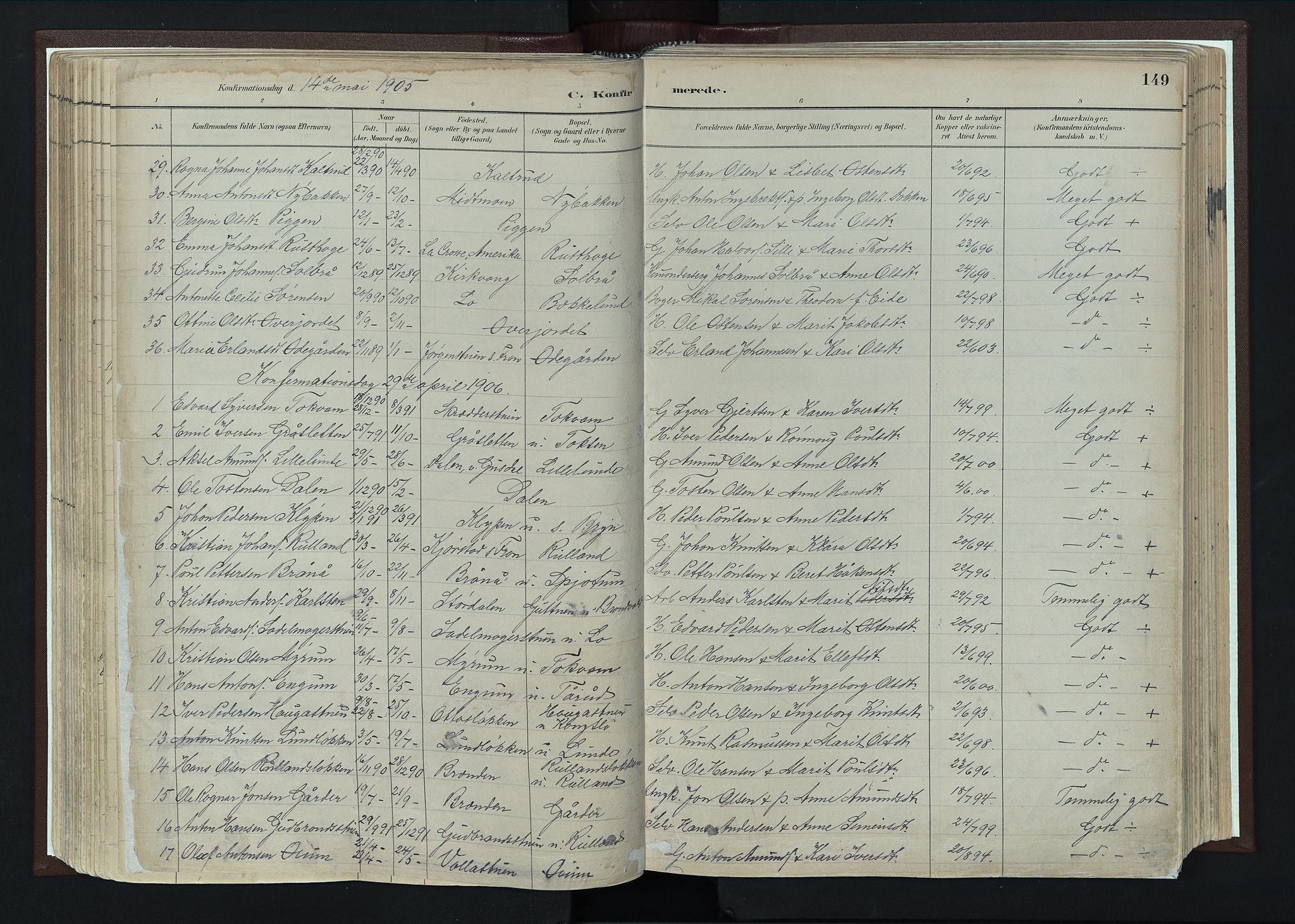 Nord-Fron prestekontor, AV/SAH-PREST-080/H/Ha/Haa/L0004: Parish register (official) no. 4, 1884-1914, p. 149