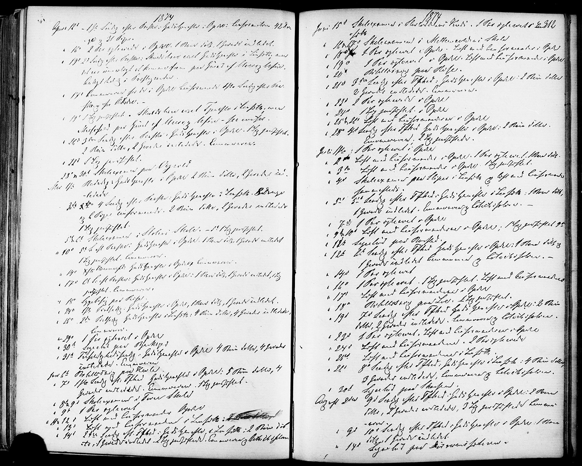 Ministerialprotokoller, klokkerbøker og fødselsregistre - Sør-Trøndelag, AV/SAT-A-1456/678/L0900: Parish register (official) no. 678A09, 1872-1881, p. 312