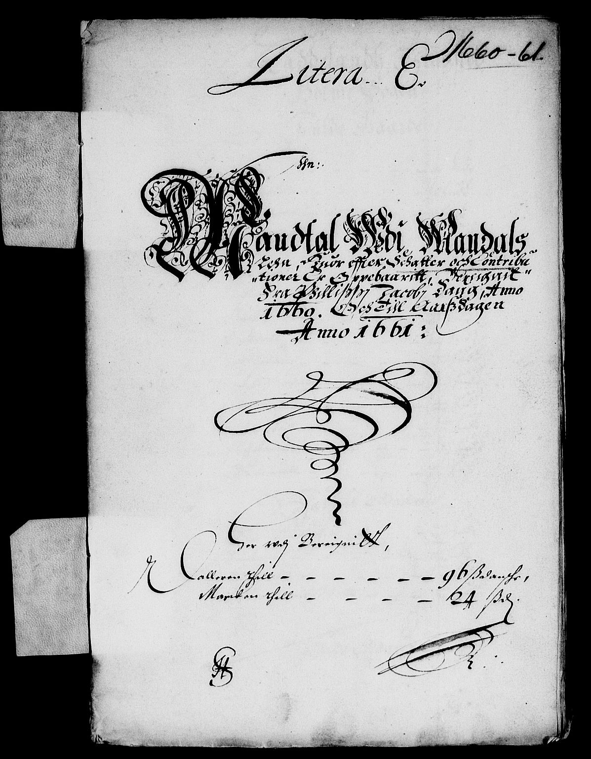 Rentekammeret inntil 1814, Reviderte regnskaper, Lensregnskaper, AV/RA-EA-5023/R/Rb/Rbq/L0049: Nedenes len. Mandals len. Råbyggelag., 1659-1661