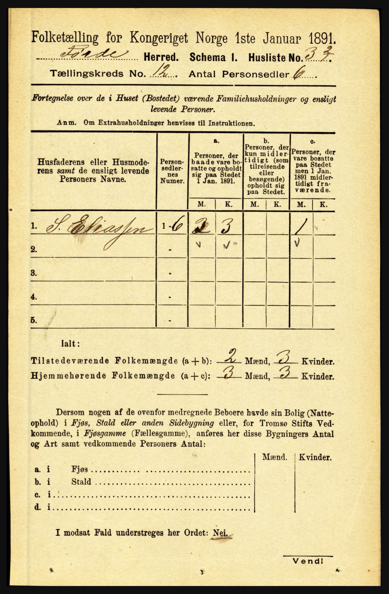 RA, 1891 census for 1432 Førde, 1891, p. 4248