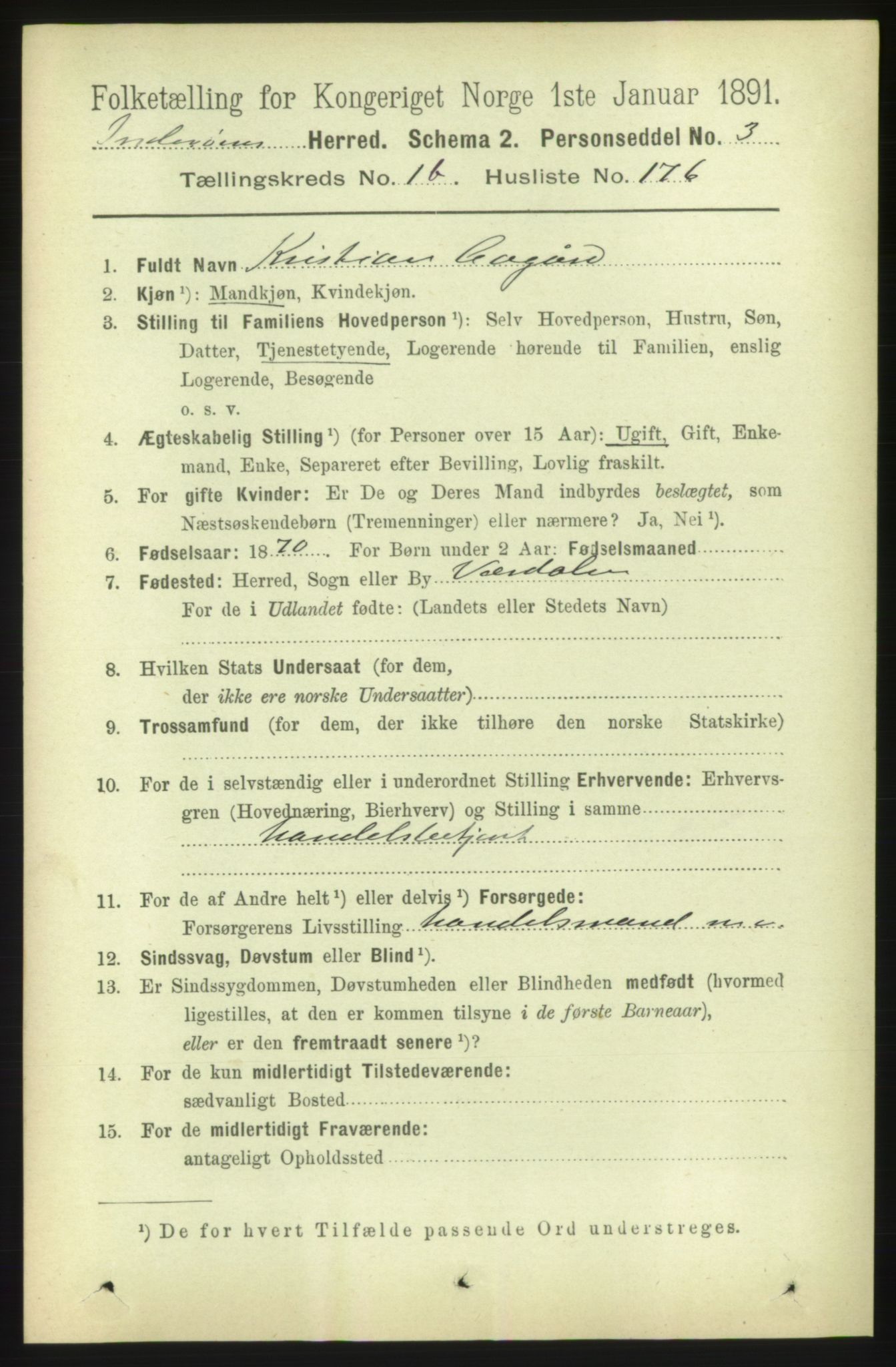 RA, 1891 census for 1729 Inderøy, 1891, p. 1165