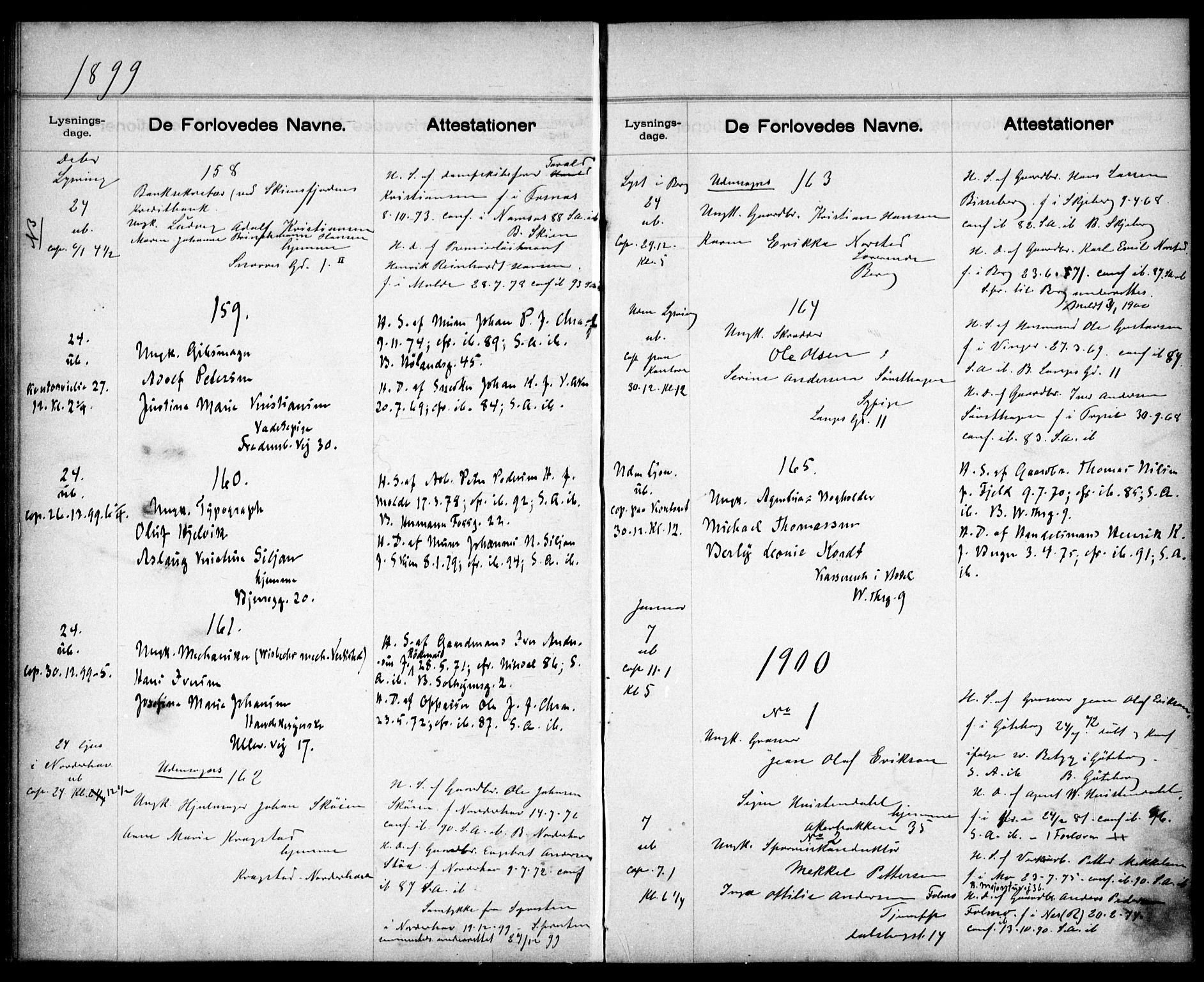 Gamle Aker prestekontor Kirkebøker, SAO/A-10617a/H/L0002: Banns register no. 2, 1890-1900