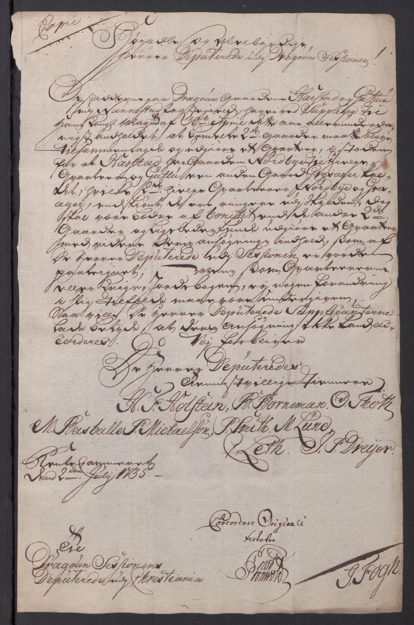 Kommanderende general (KG I) med Det norske krigsdirektorium, AV/RA-EA-5419/D/L0061: Stattholderens, stiftamtmenns og amtmenns brev, 1731-1740, p. 147