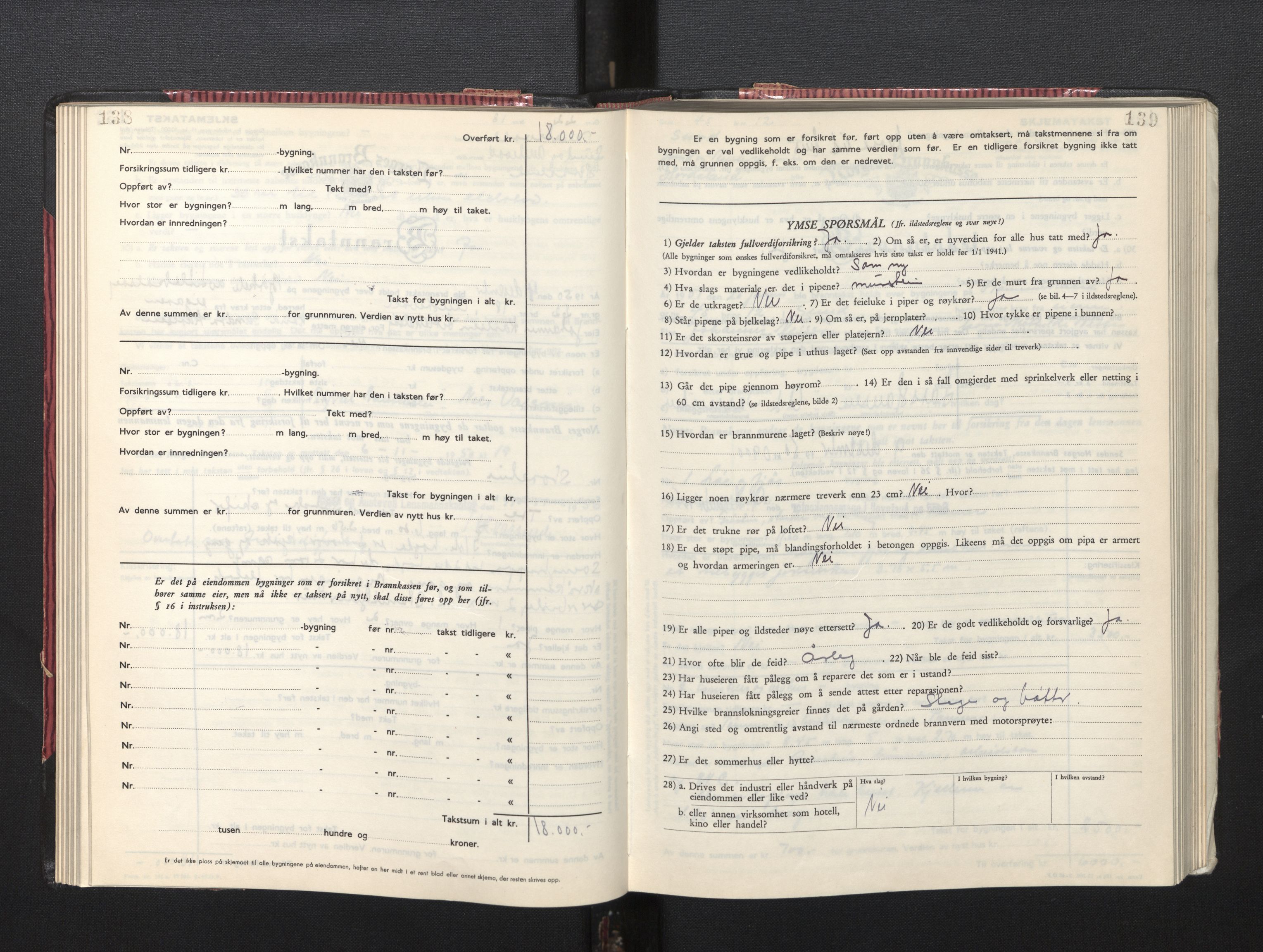 Lensmannen i Sund og Austevoll, AV/SAB-A-35201/0012/L0005: Branntakstprotokoll, skjematakst, 1949-1955, p. 138-139