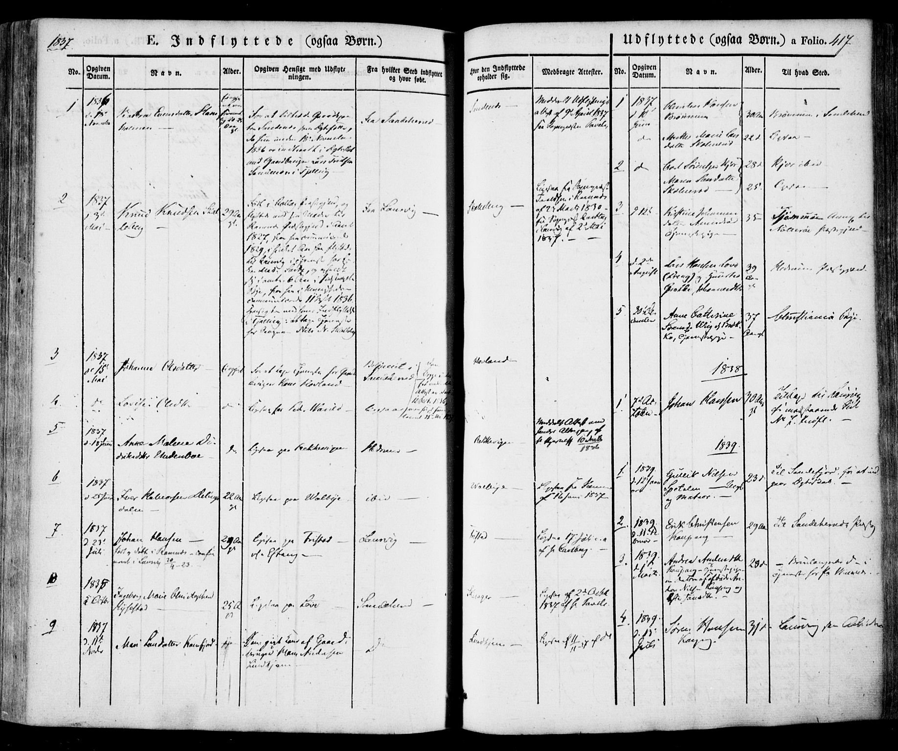 Tjølling kirkebøker, SAKO/A-60/F/Fa/L0006: Parish register (official) no. 6, 1835-1859, p. 417
