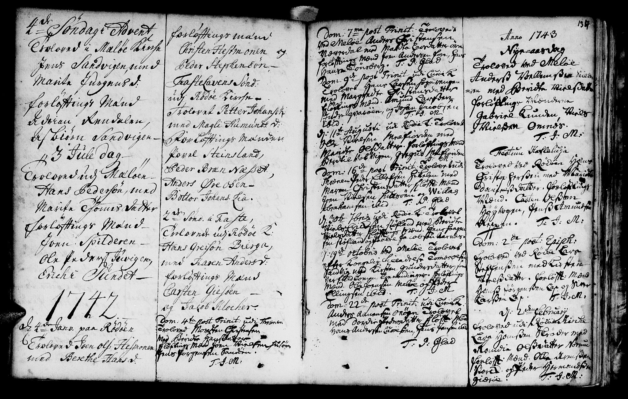 Ministerialprotokoller, klokkerbøker og fødselsregistre - Nordland, SAT/A-1459/841/L0586: Parish register (official) no. 841A01, 1739-1750, p. 134