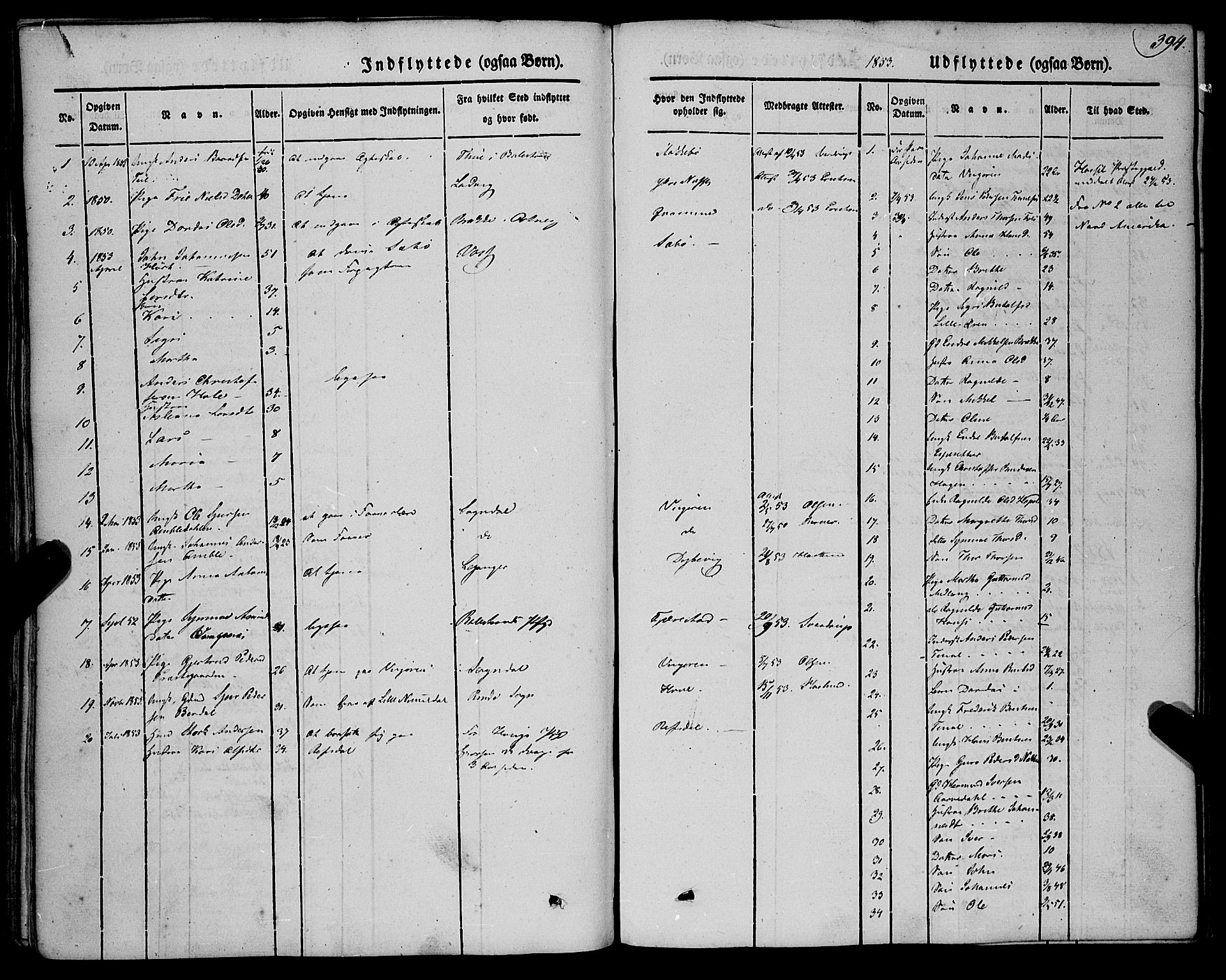 Vik sokneprestembete, SAB/A-81501: Parish register (official) no. A 8, 1846-1865, p. 394