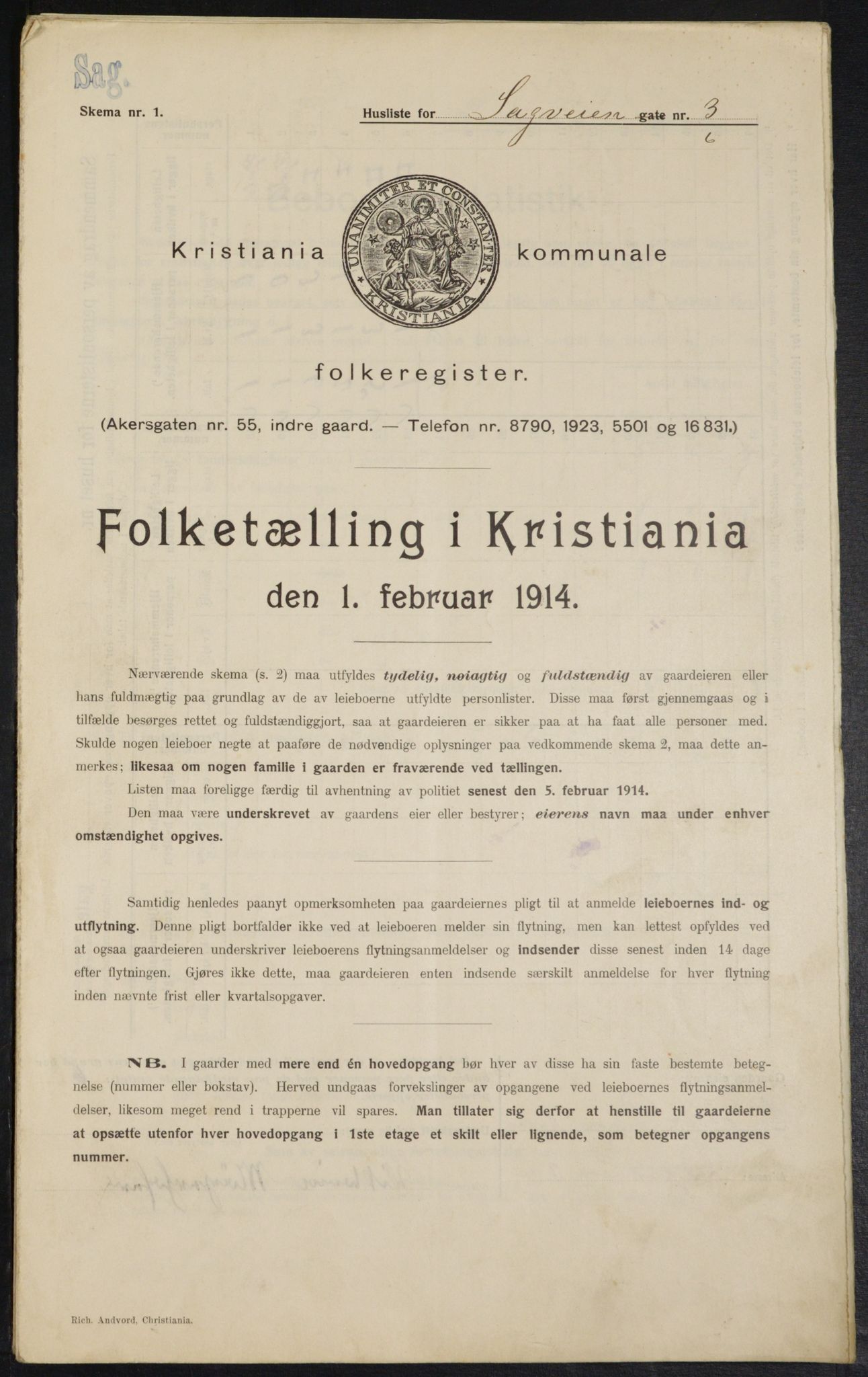 OBA, Municipal Census 1914 for Kristiania, 1914, p. 86271