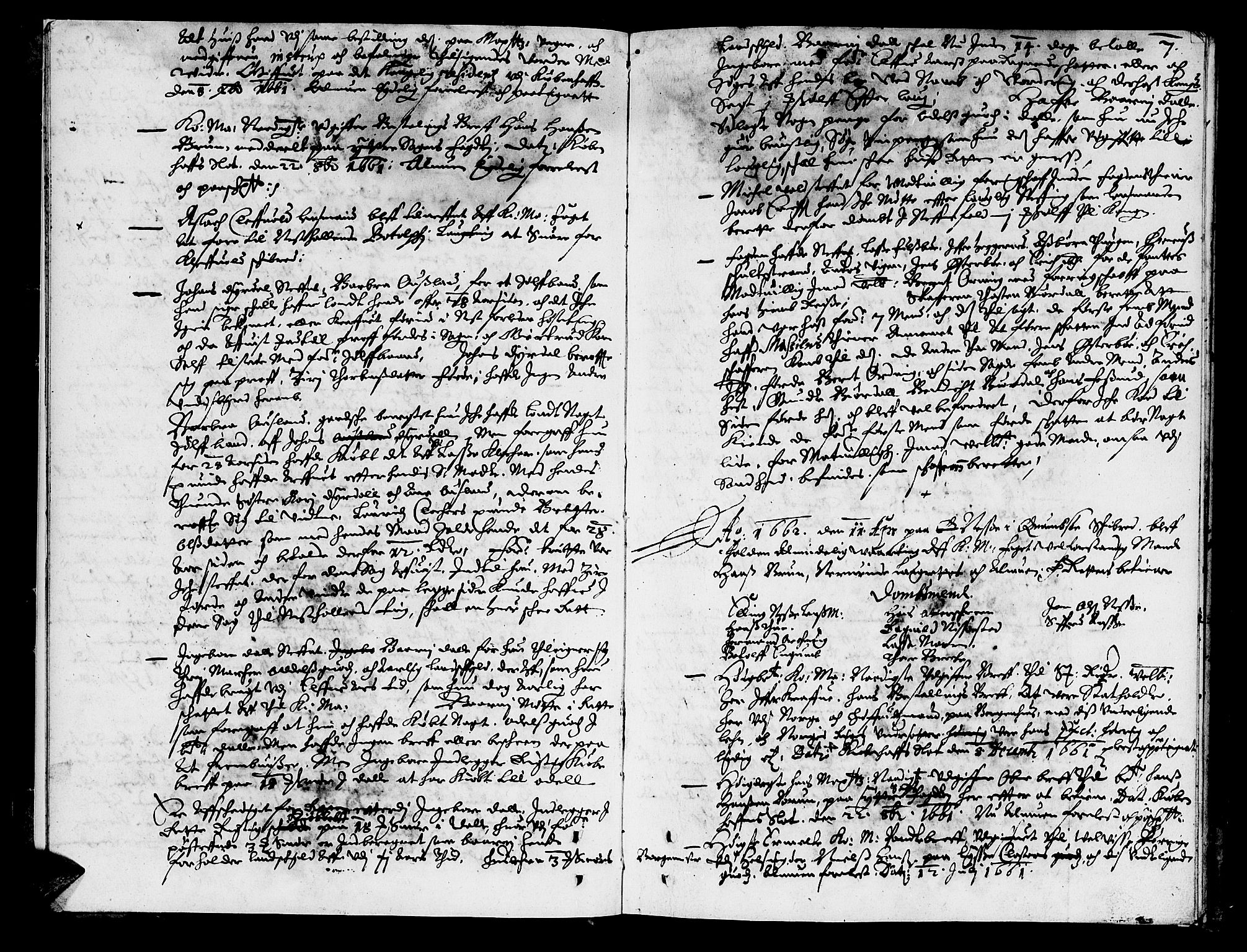 Ytre Sogn tingrett, AV/SAB-A-2601/1/F/Fa/L0003: Tingbok (justisprotokoll), 1662, p. 6b-7a