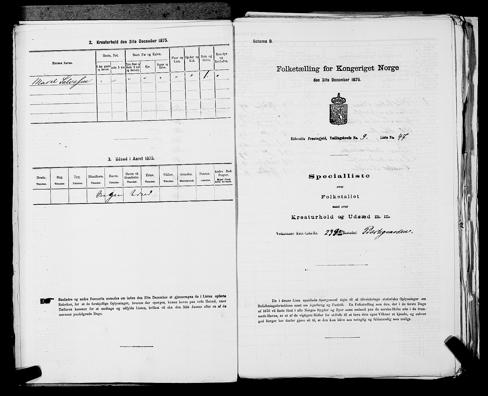 RA, 1875 census for 0237P Eidsvoll, 1875, p. 1373