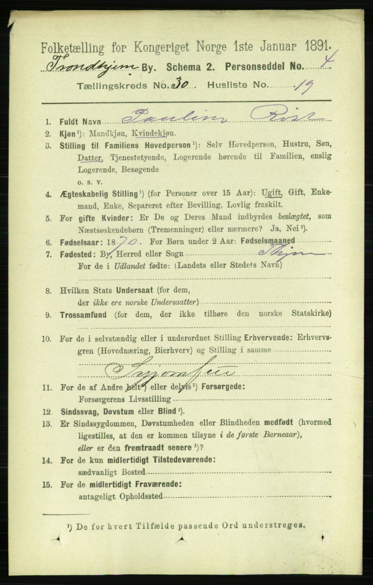 RA, 1891 census for 1601 Trondheim, 1891, p. 22578