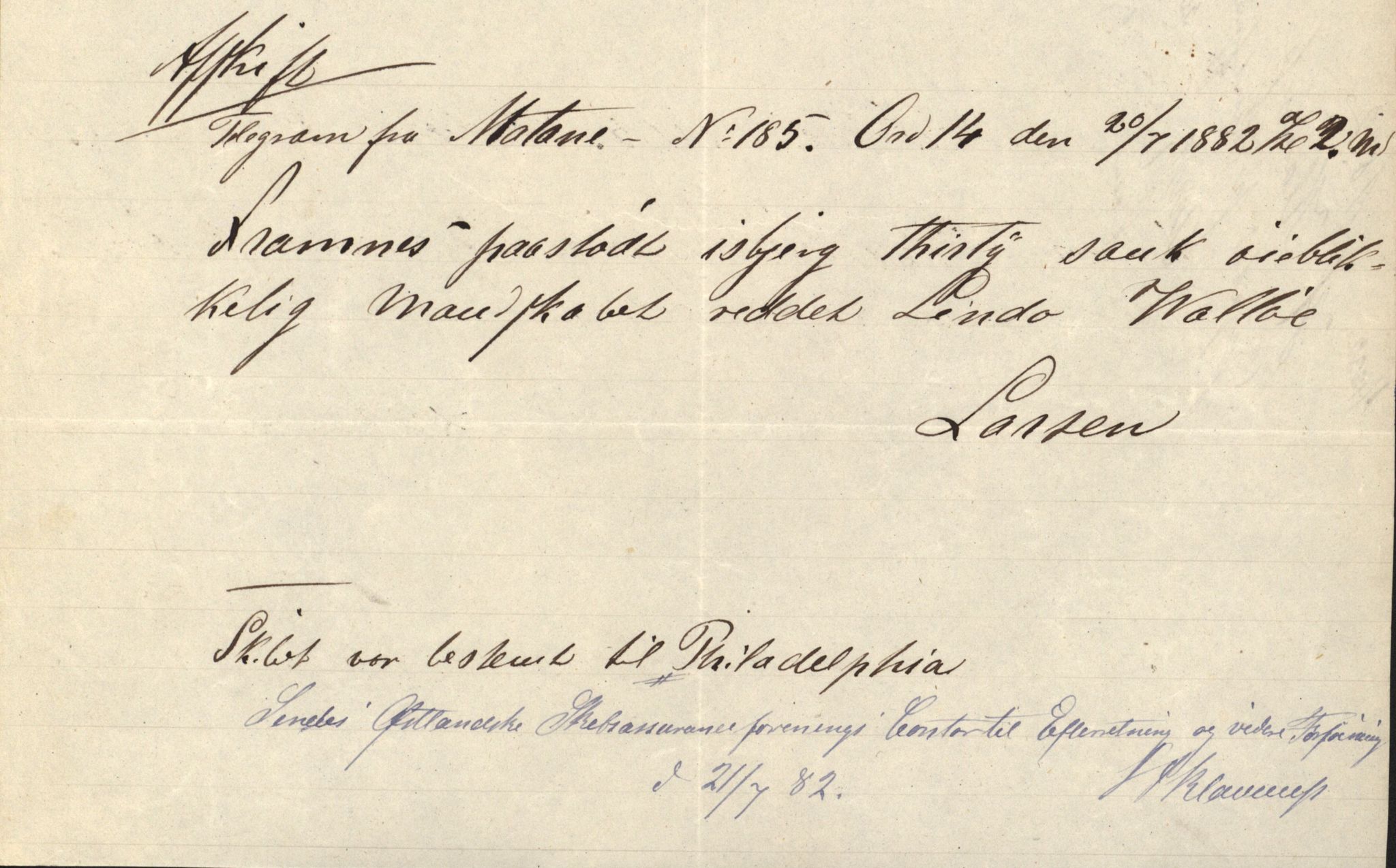 Pa 63 - Østlandske skibsassuranceforening, VEMU/A-1079/G/Ga/L0014/0010: Havaridokumenter / Solveig, Spes & Fides, Framnes, Fosna, 1882, p. 13