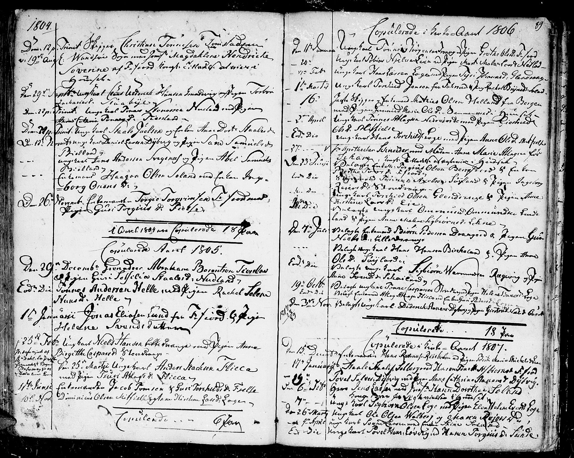 Flekkefjord sokneprestkontor, AV/SAK-1111-0012/F/Fb/Fbc/L0002: Parish register (copy) no. B 2, 1801-1816, p. 89