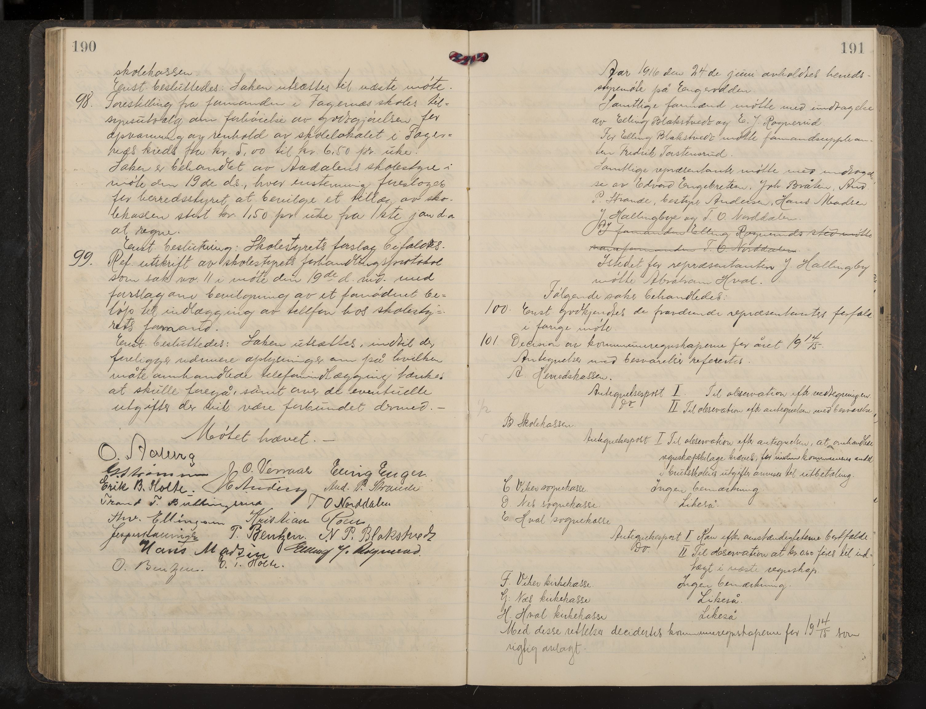 Ådal formannskap og sentraladministrasjon, IKAK/0614021/A/Aa/L0004: Møtebok, 1914-1918, p. 190-191