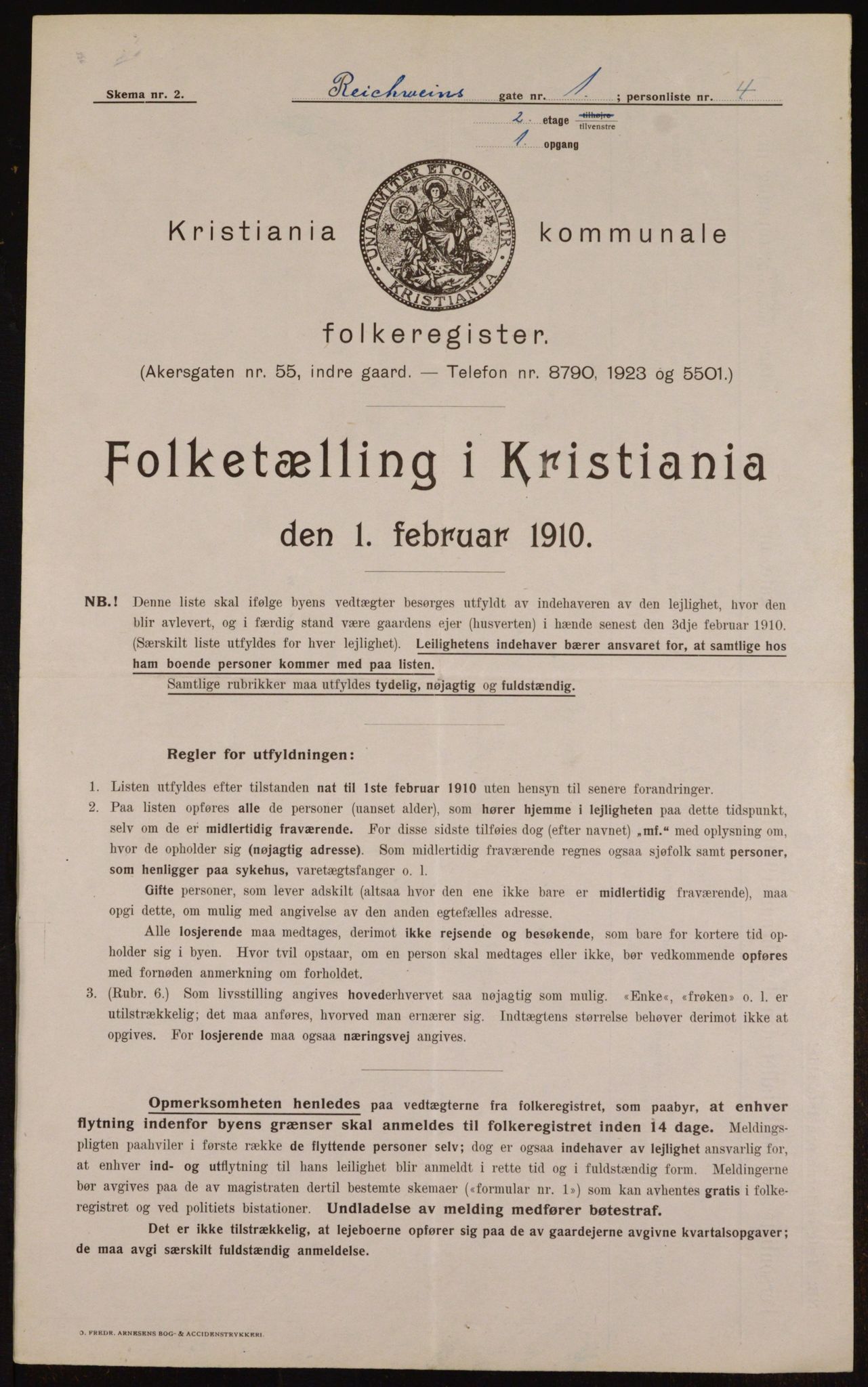 OBA, Municipal Census 1910 for Kristiania, 1910, p. 79013