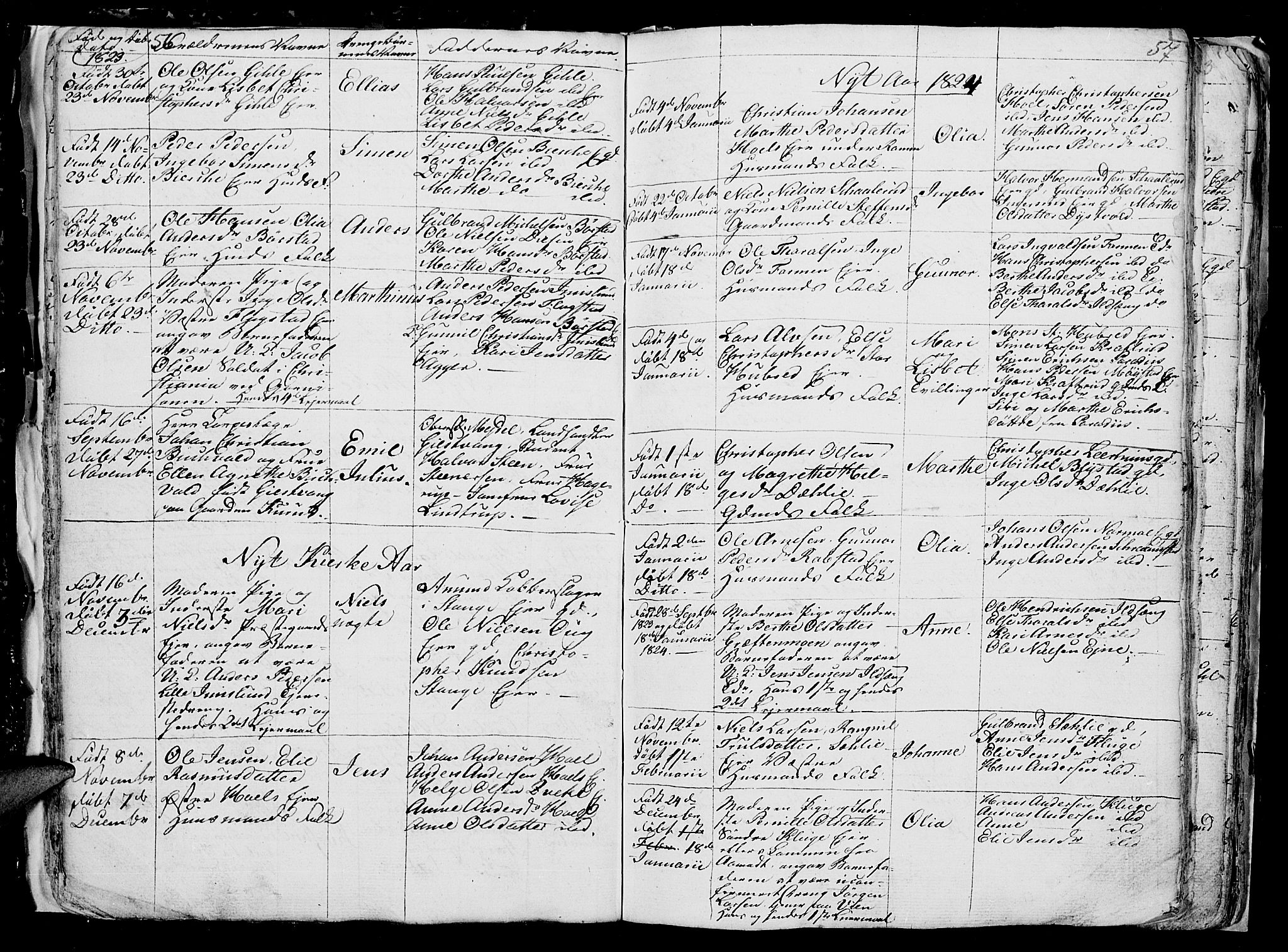 Vang prestekontor, Hedmark, AV/SAH-PREST-008/H/Ha/Hab/L0006: Parish register (copy) no. 6, 1819-1832, p. 56-57