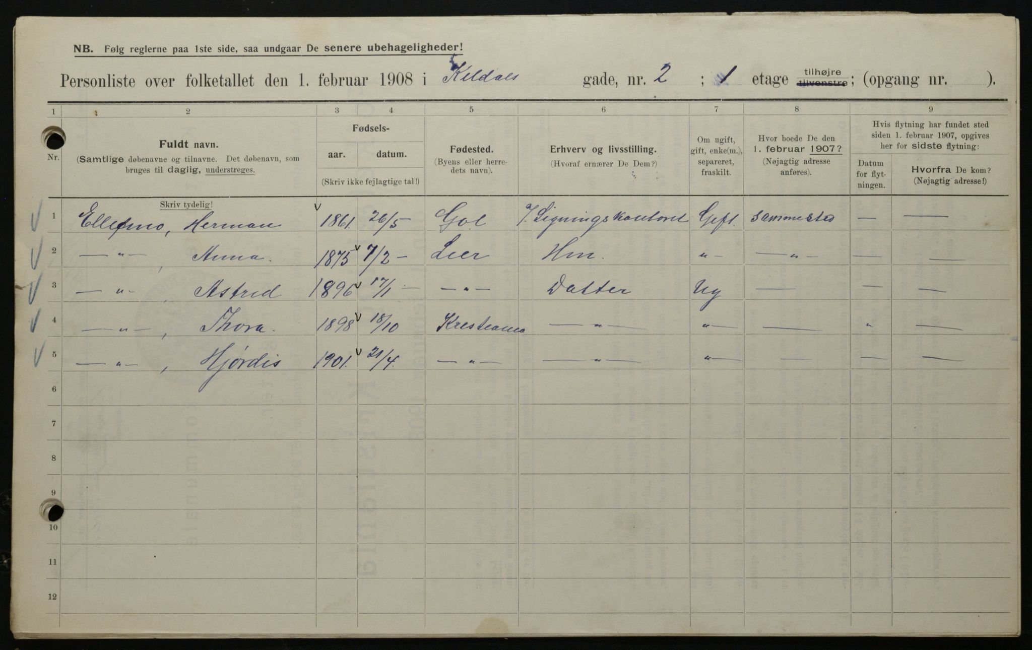 OBA, Municipal Census 1908 for Kristiania, 1908, p. 44279