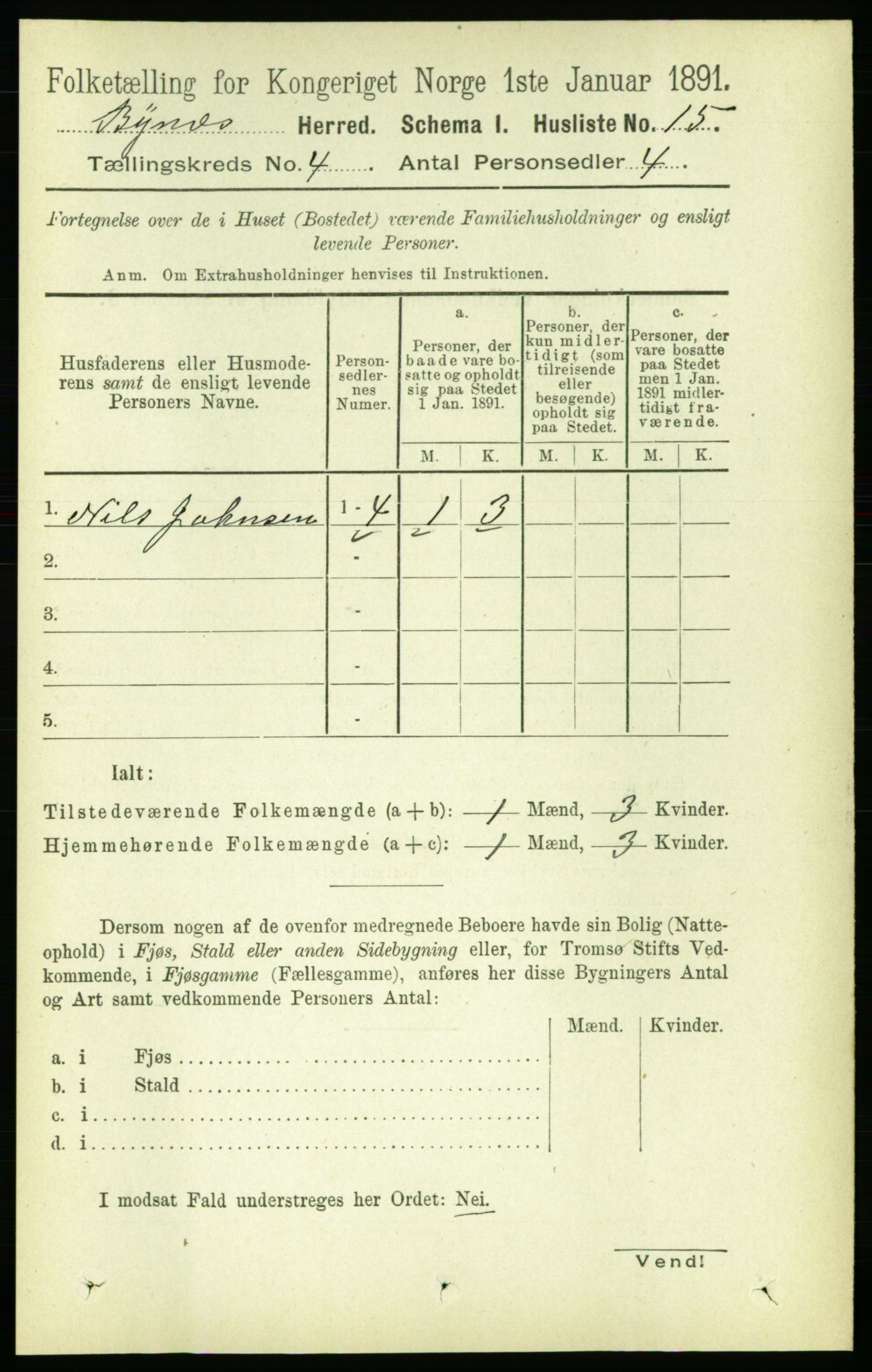 RA, 1891 census for 1655 Byneset, 1891, p. 1523