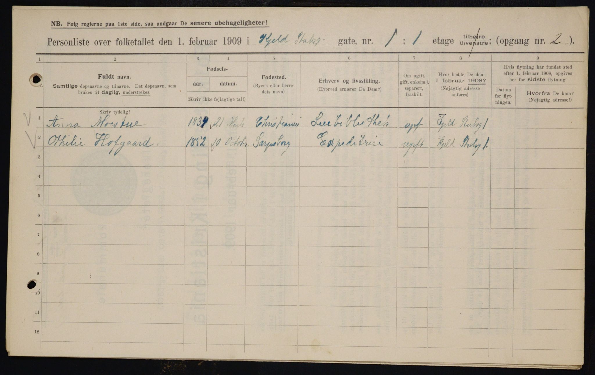 OBA, Municipal Census 1909 for Kristiania, 1909, p. 46920