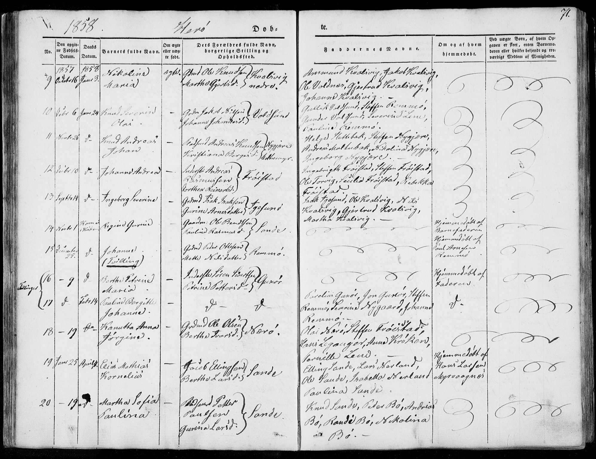 Ministerialprotokoller, klokkerbøker og fødselsregistre - Møre og Romsdal, AV/SAT-A-1454/507/L0070: Parish register (official) no. 507A05, 1842-1873, p. 71