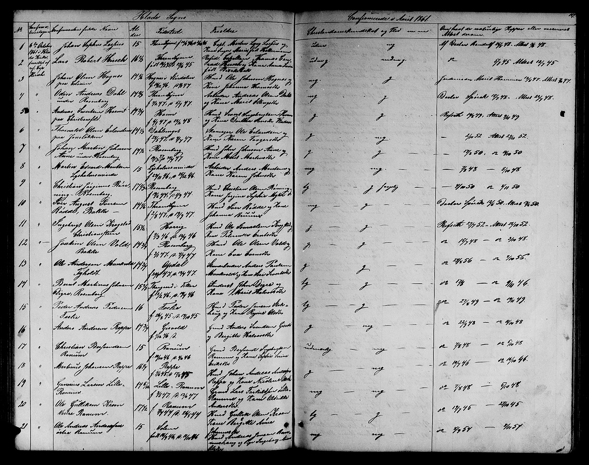 Ministerialprotokoller, klokkerbøker og fødselsregistre - Sør-Trøndelag, SAT/A-1456/606/L0311: Parish register (copy) no. 606C07, 1860-1877, p. 157