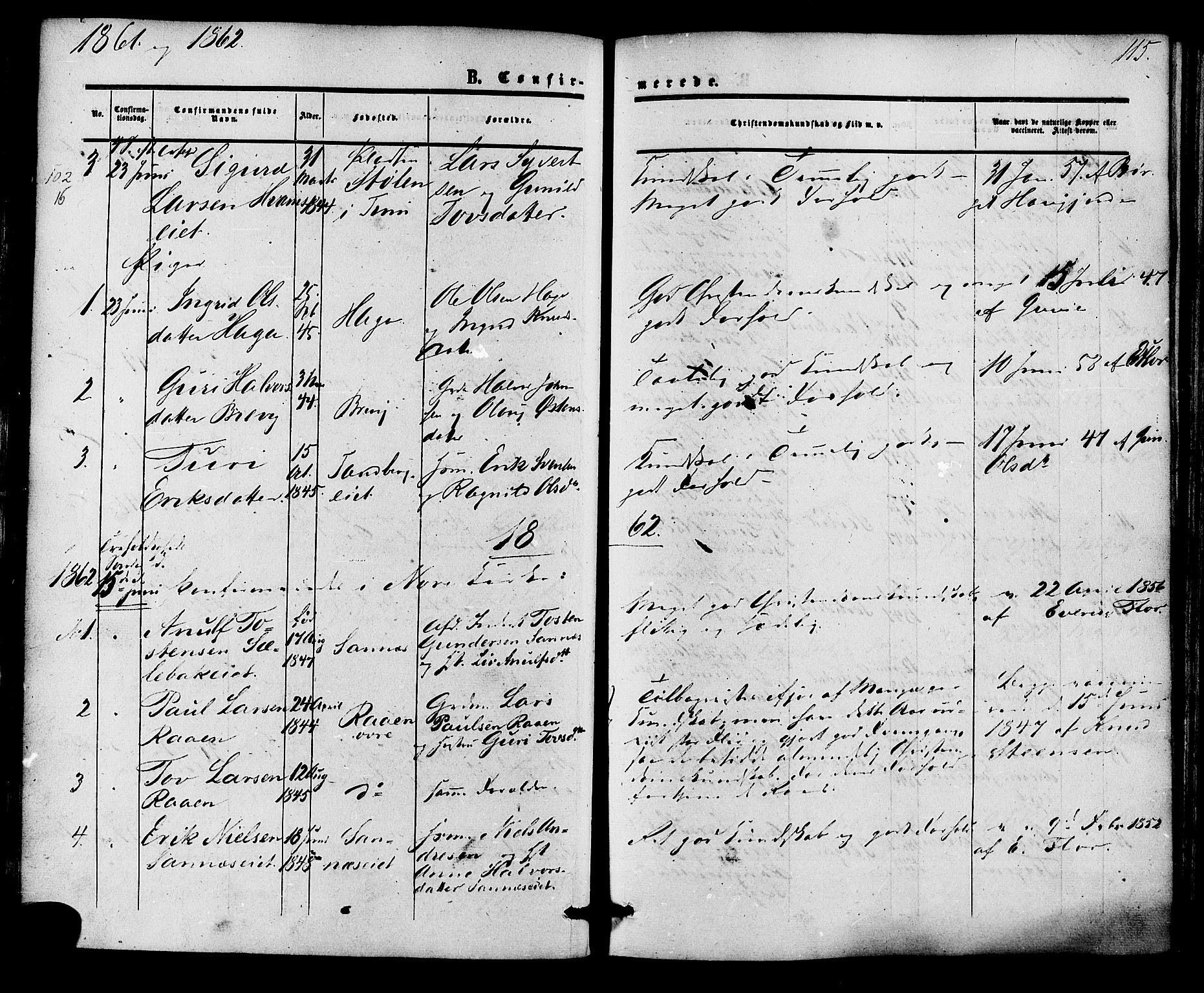 Nore kirkebøker, SAKO/A-238/F/Fa/L0003: Parish register (official) no. I 3, 1858-1866, p. 115
