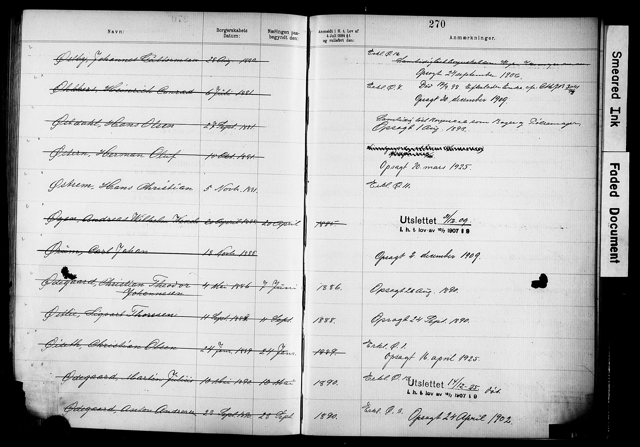 Kristiania magistrat, SAO/A-10711/F/Fb/L0005: Borgerrulle, 1879-1896, p. 273