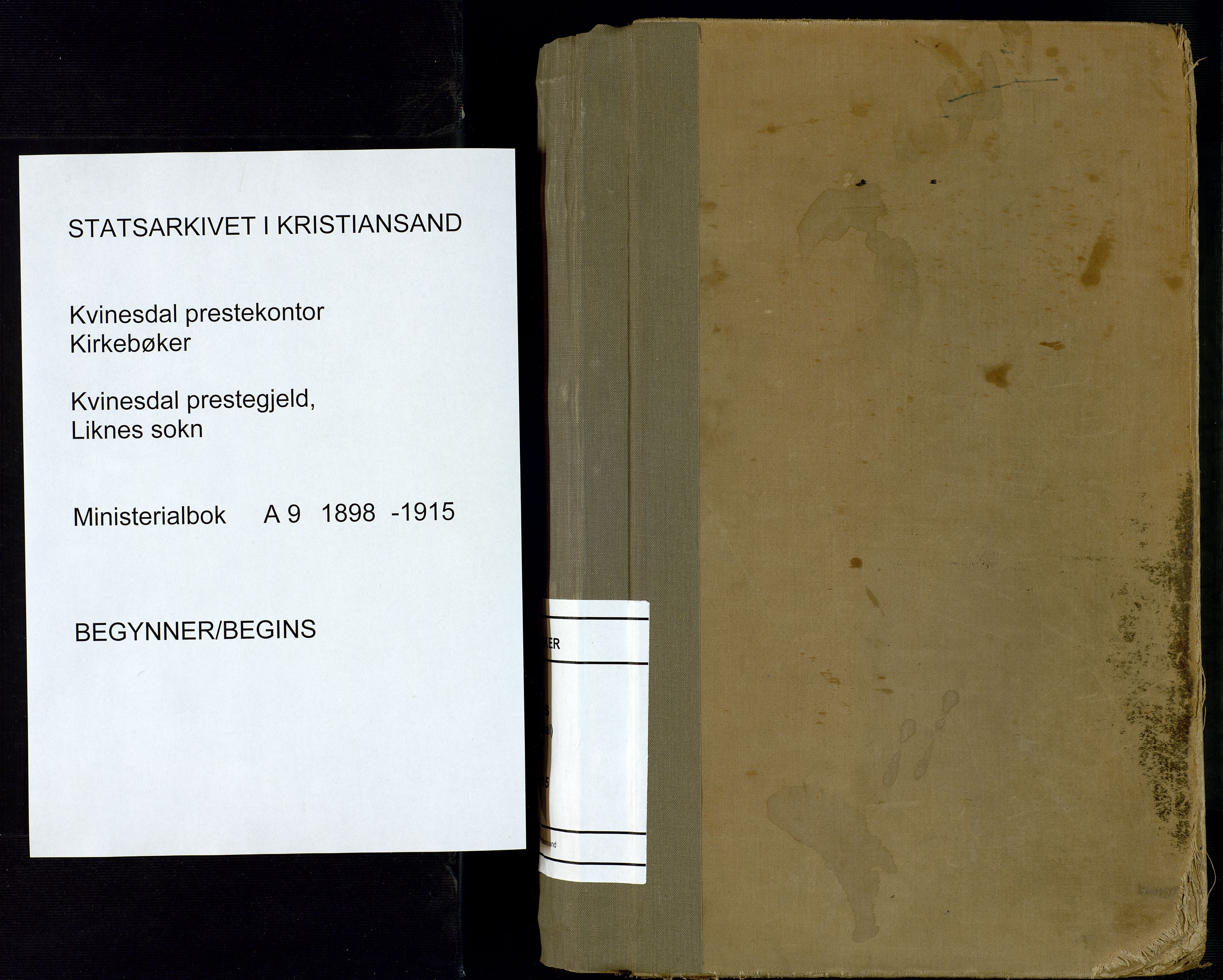 Kvinesdal sokneprestkontor, AV/SAK-1111-0026/F/Fa/Fab/L0009: Parish register (official) no. A 9, 1898-1915