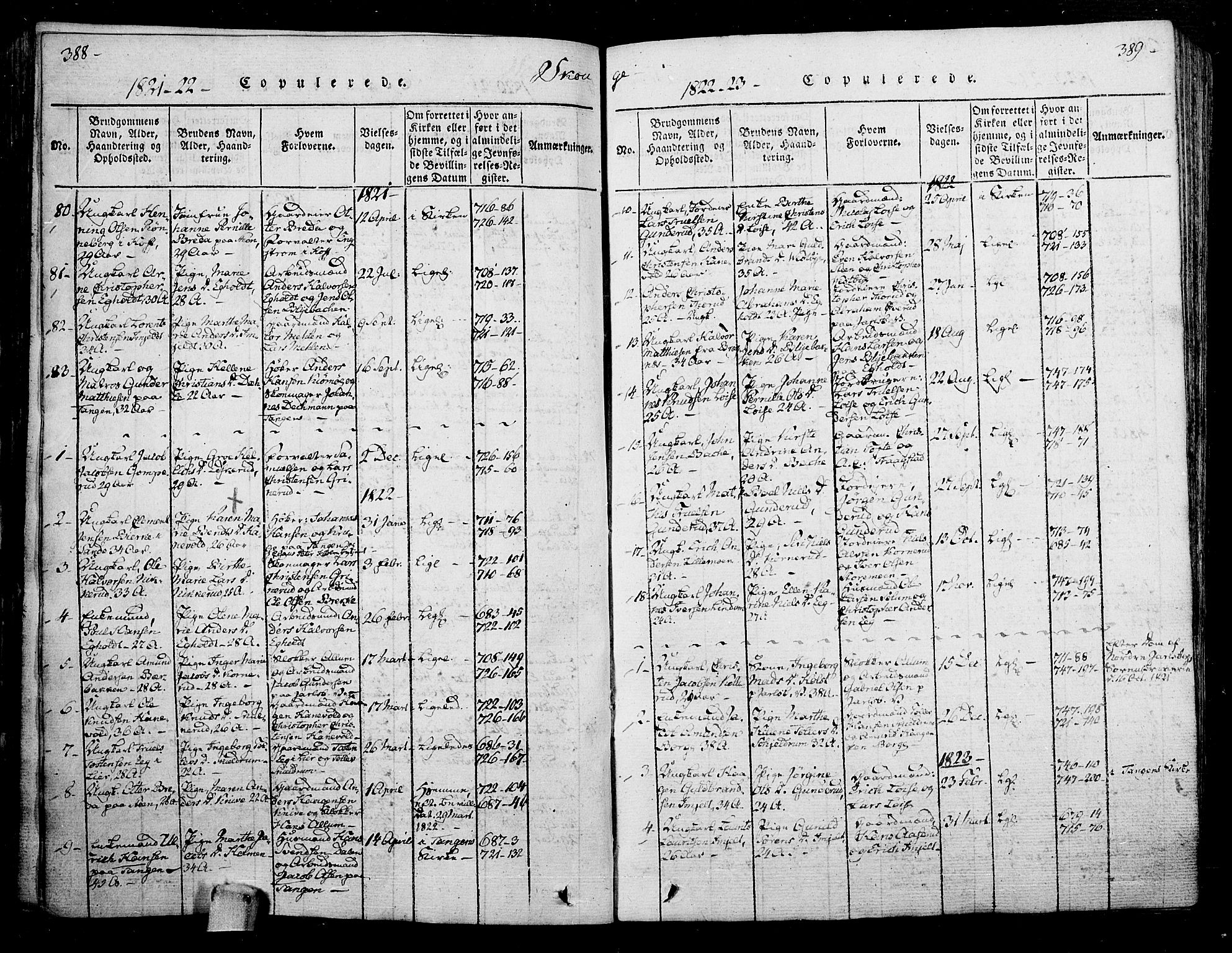 Skoger kirkebøker, SAKO/A-59/F/Fa/L0002: Parish register (official) no. I 2 /1, 1814-1842, p. 388-389