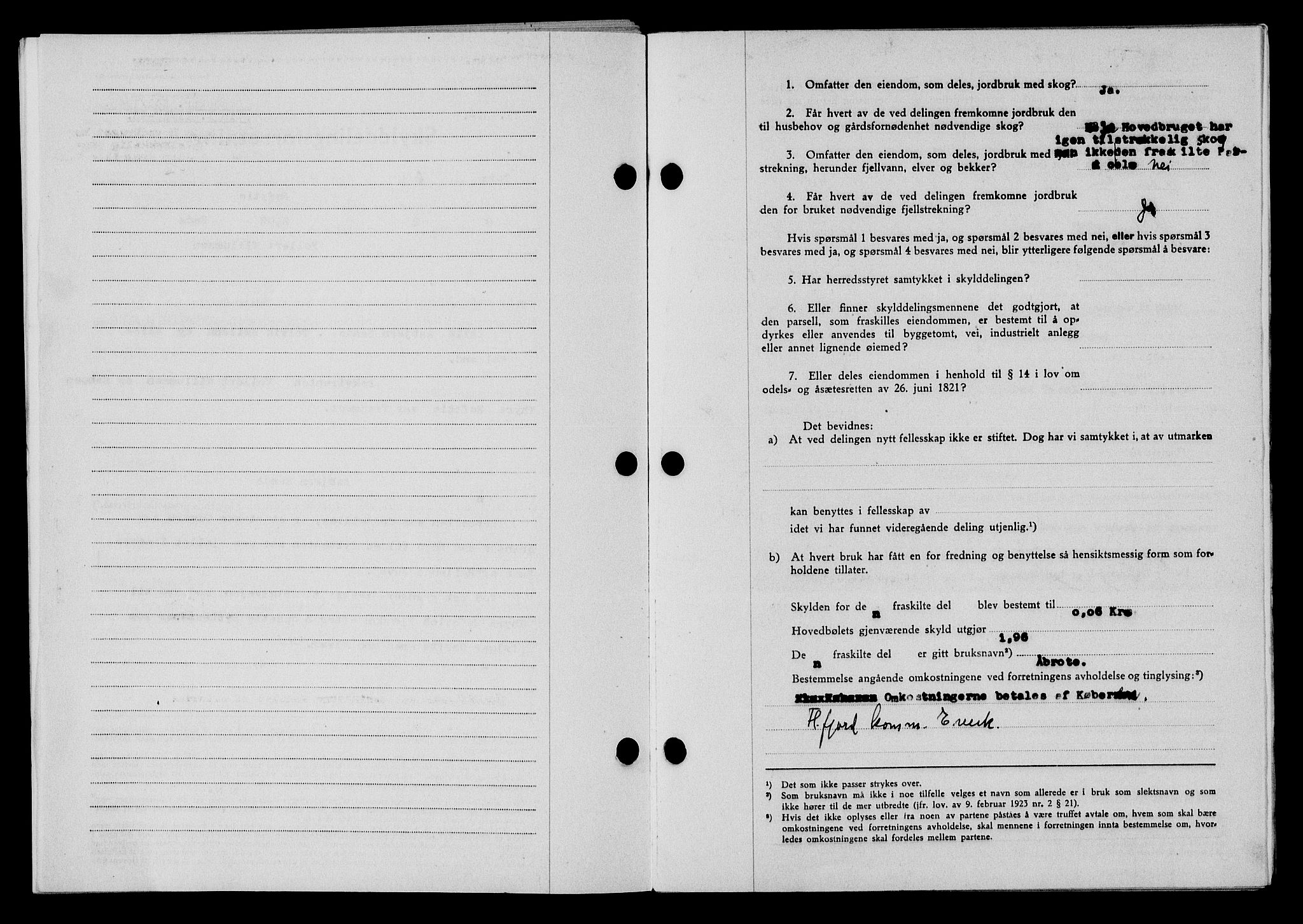 Flekkefjord sorenskriveri, SAK/1221-0001/G/Gb/Gba/L0060: Mortgage book no. A-8, 1945-1946, Diary no: : 541/1945